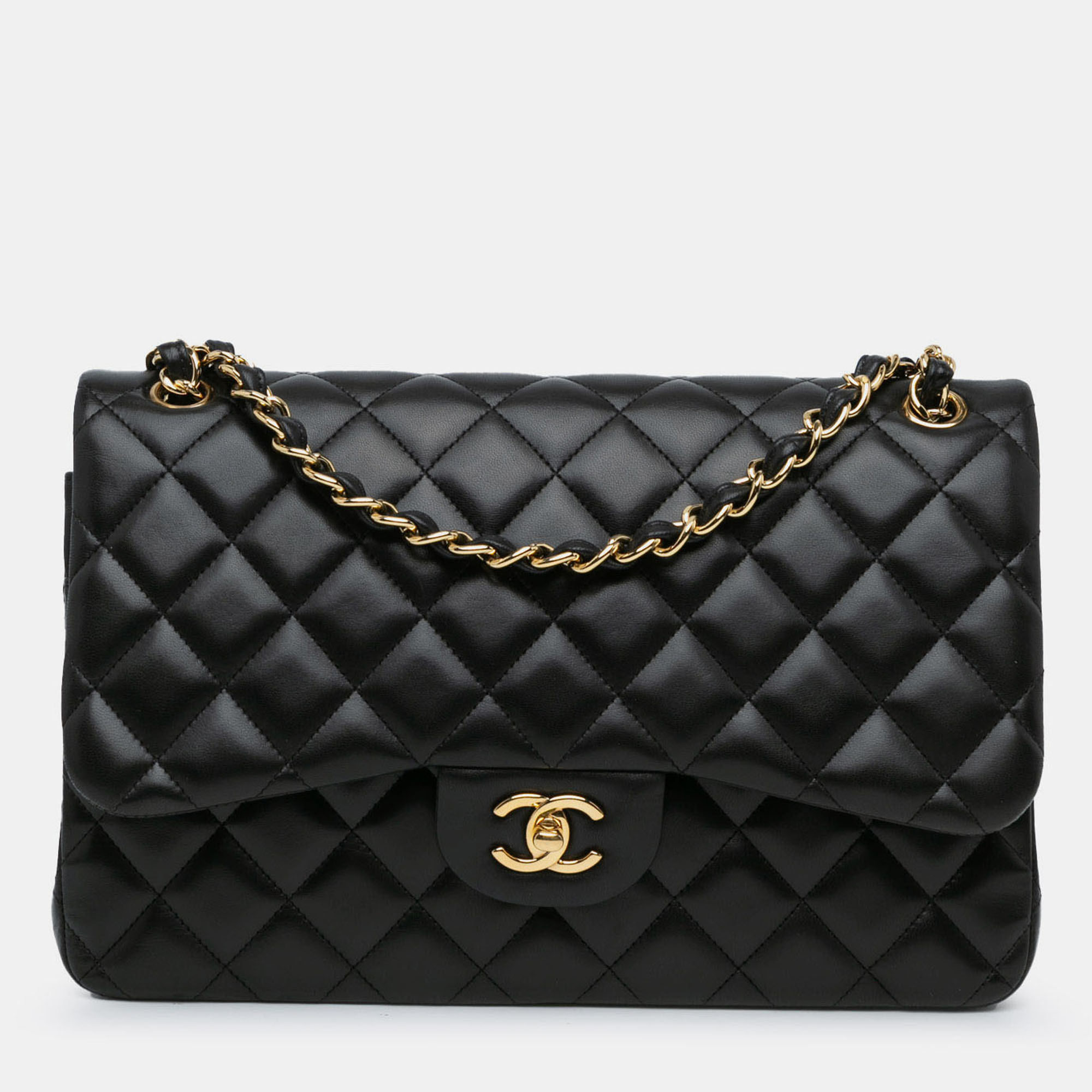 

Chanel Black Jumbo Classic Lambskin Double Flap