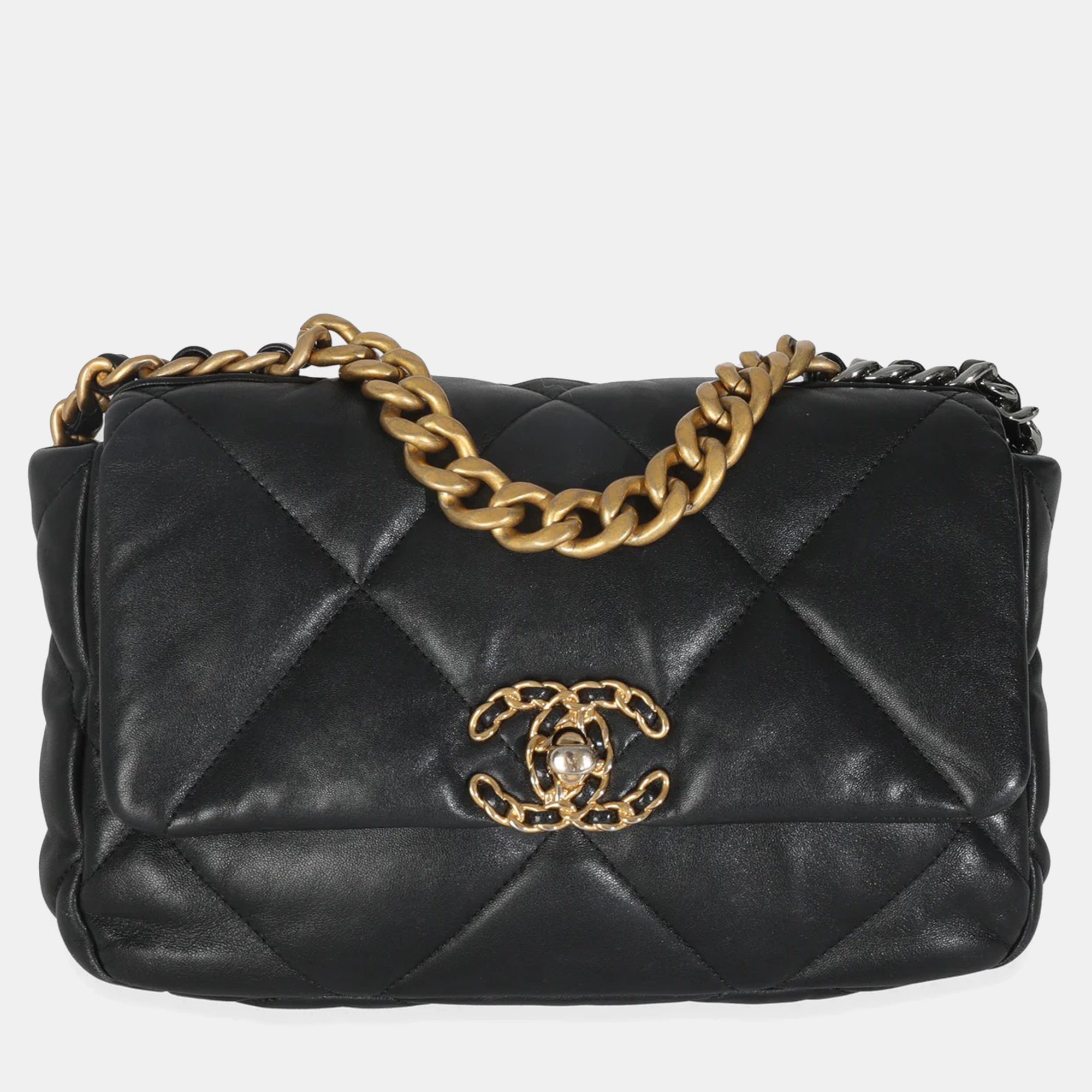 

Chanel Black Quilted Lambskin Small Chanel 19 Flap Bag