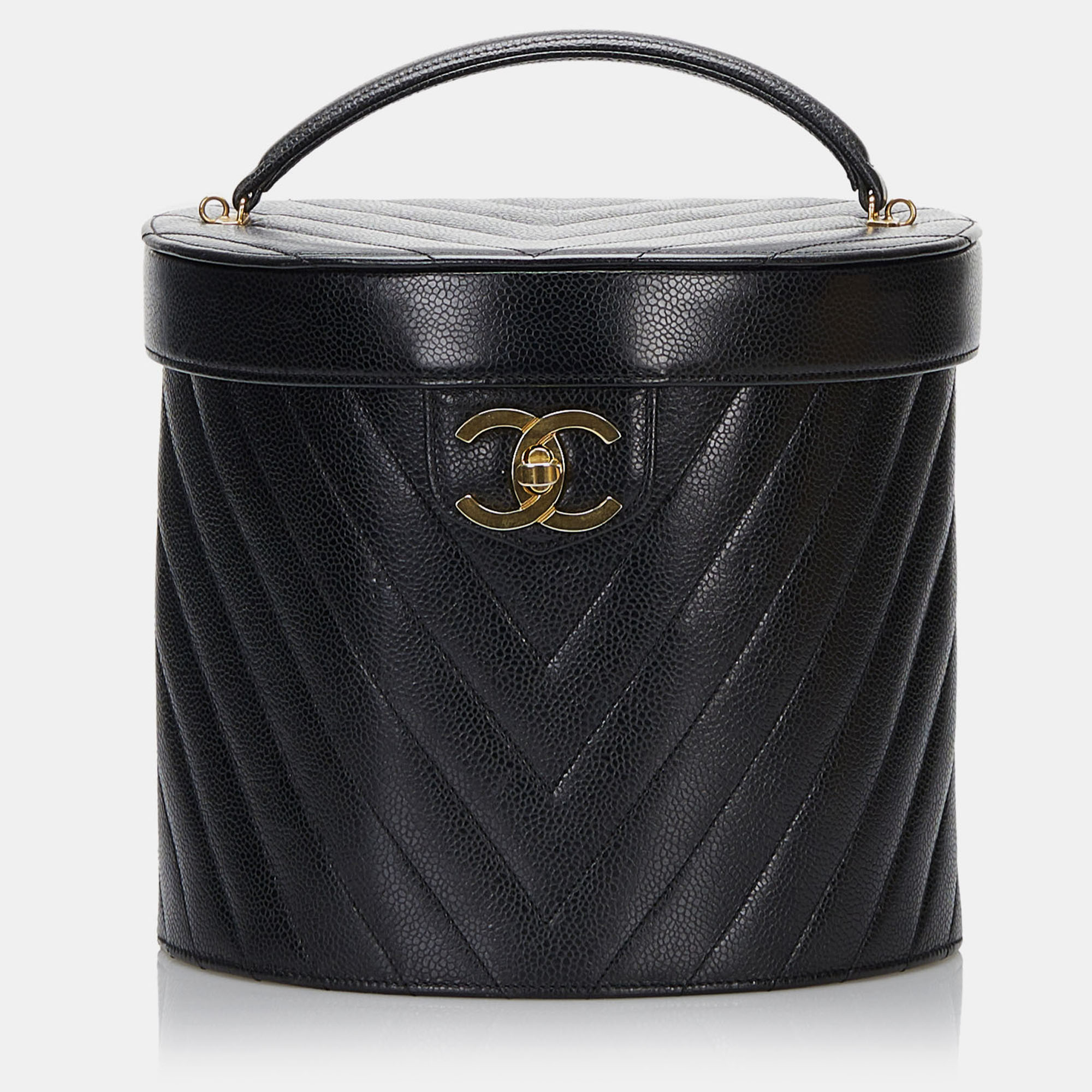 

Chanel Black CC Caviar Leather Vanity Bag
