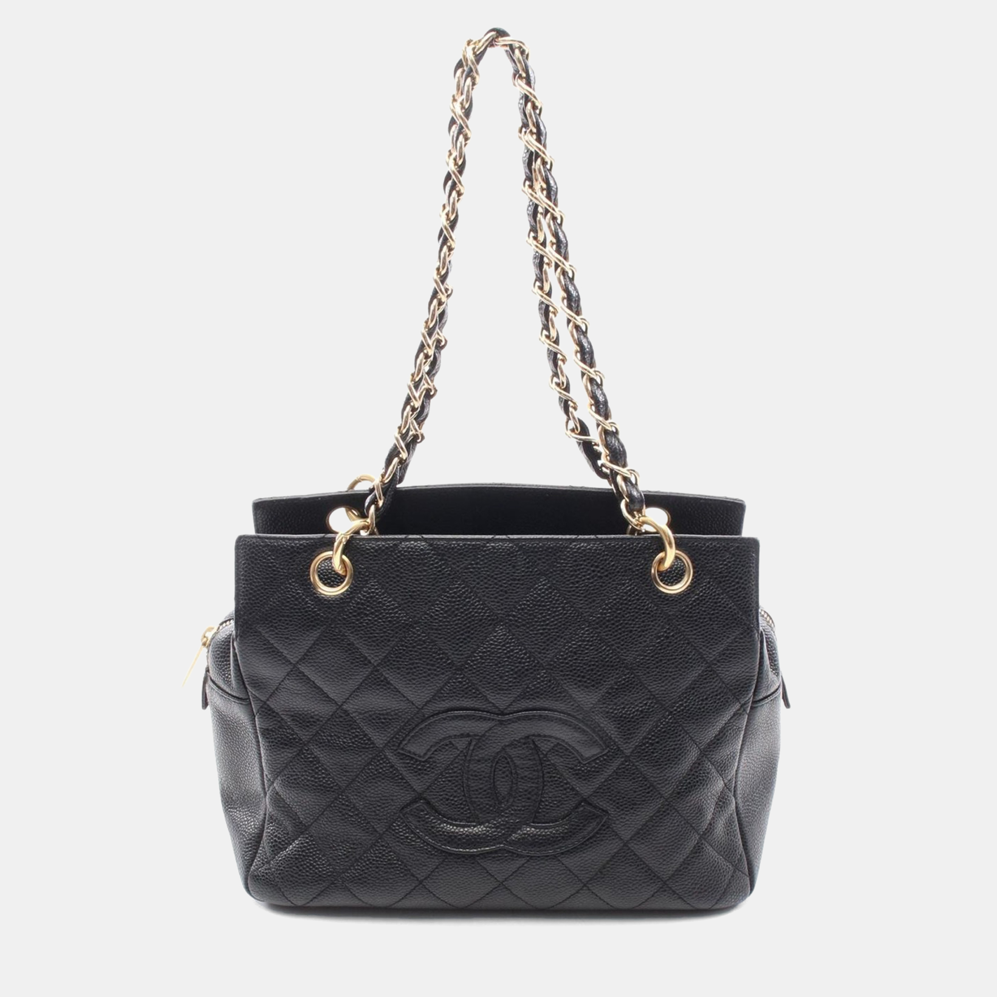 

Chanel Matelasse Tote Shoulder Bag Leather Black Cc Coco