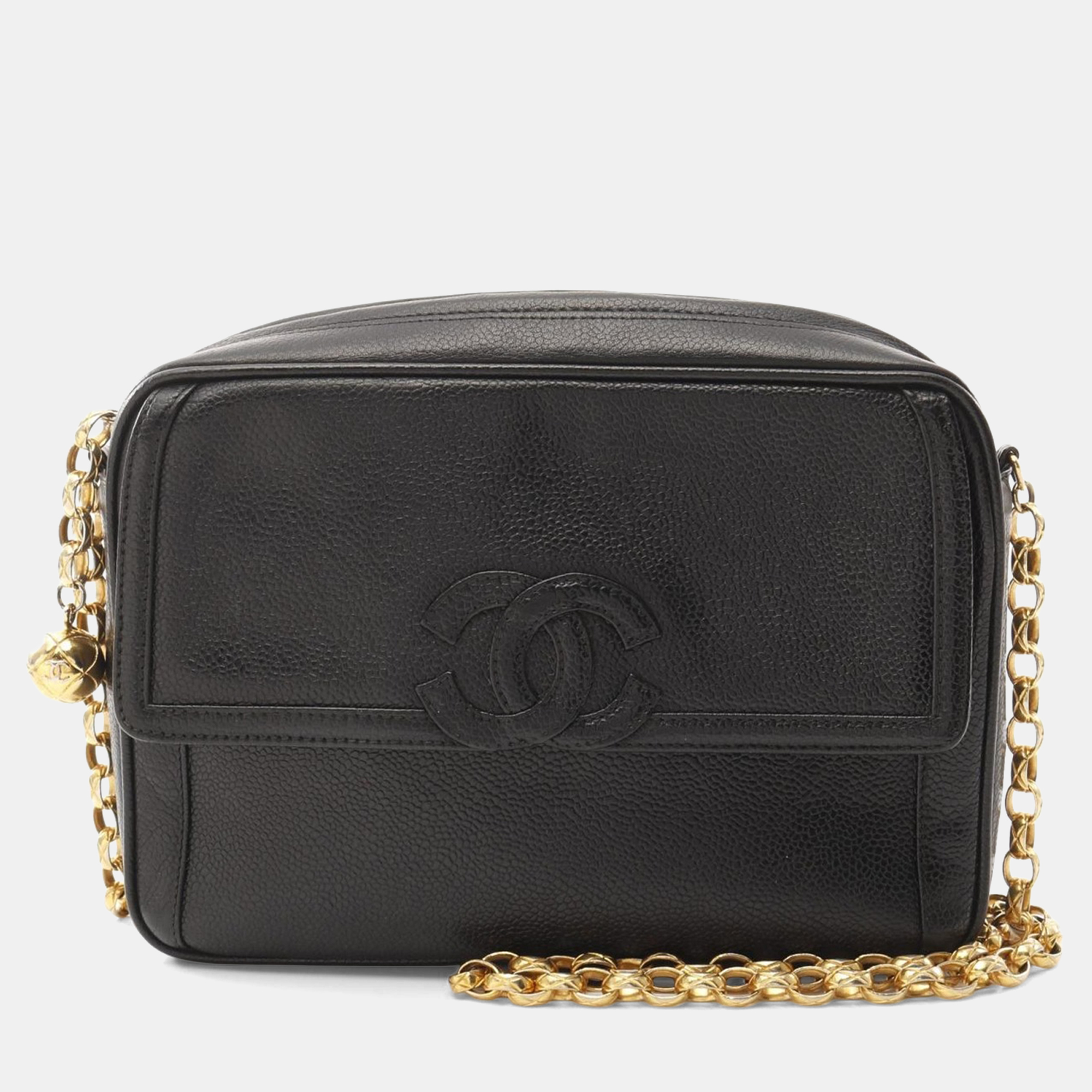 

Chanel Coco Mark Chain Crossbody Shoulder Bag Ghw, Black