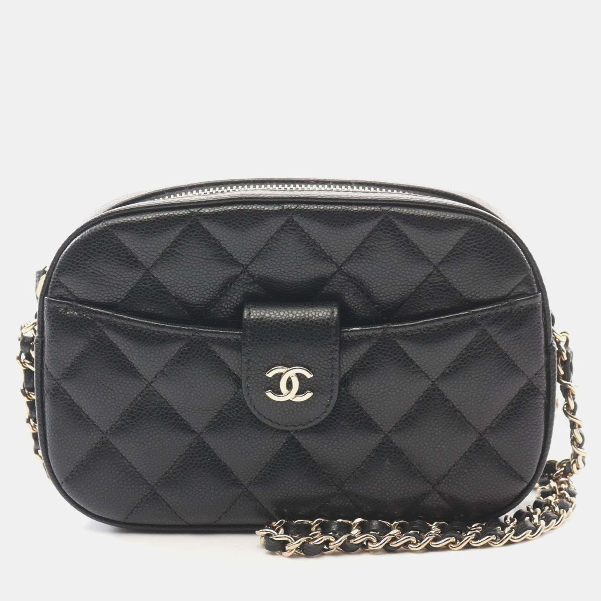 

Chanel Matelasse Camera Shoulder Bag Grained Calfskin Black Cc