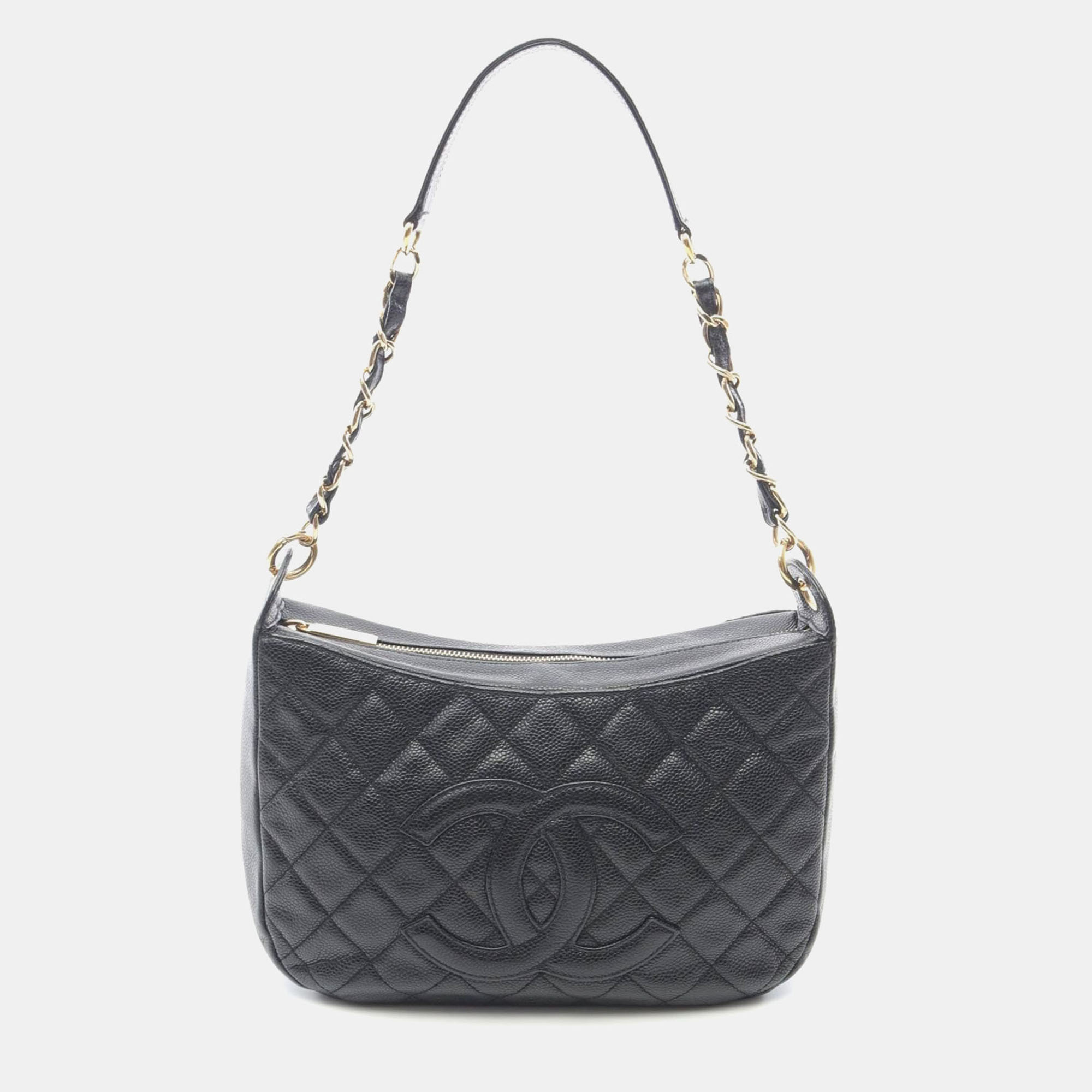 

Chanel Matelasse CC Black Grained Calfskin Shoulder Bag