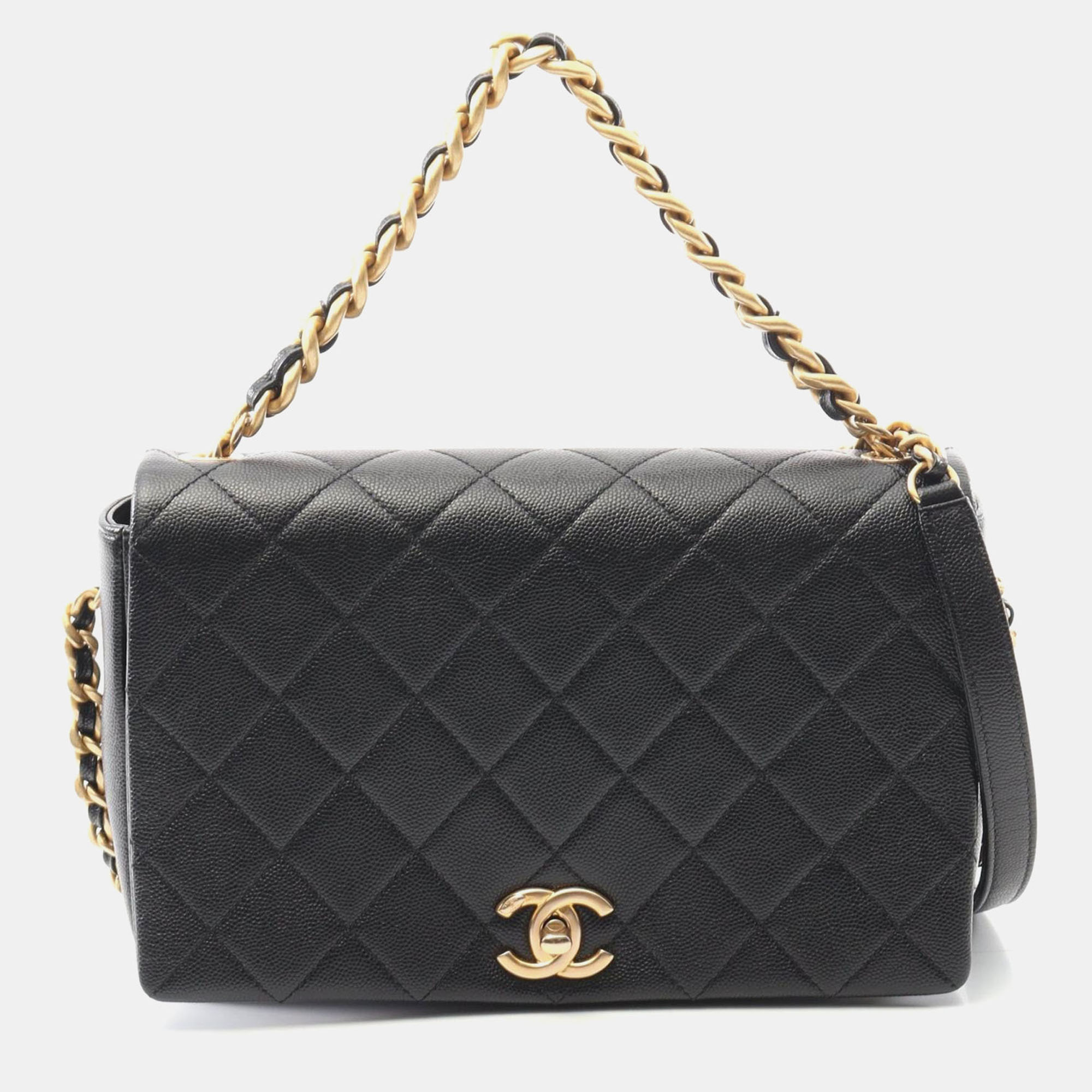 

Chanel Matelasse Crossbody Chain Shoulder Bag Calfskin Black