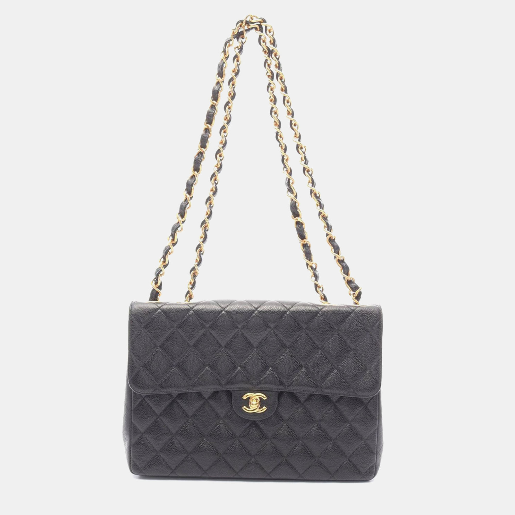 

Chanel Jumbo Matelasse 30 Chain Shoulder Bag Leather Black