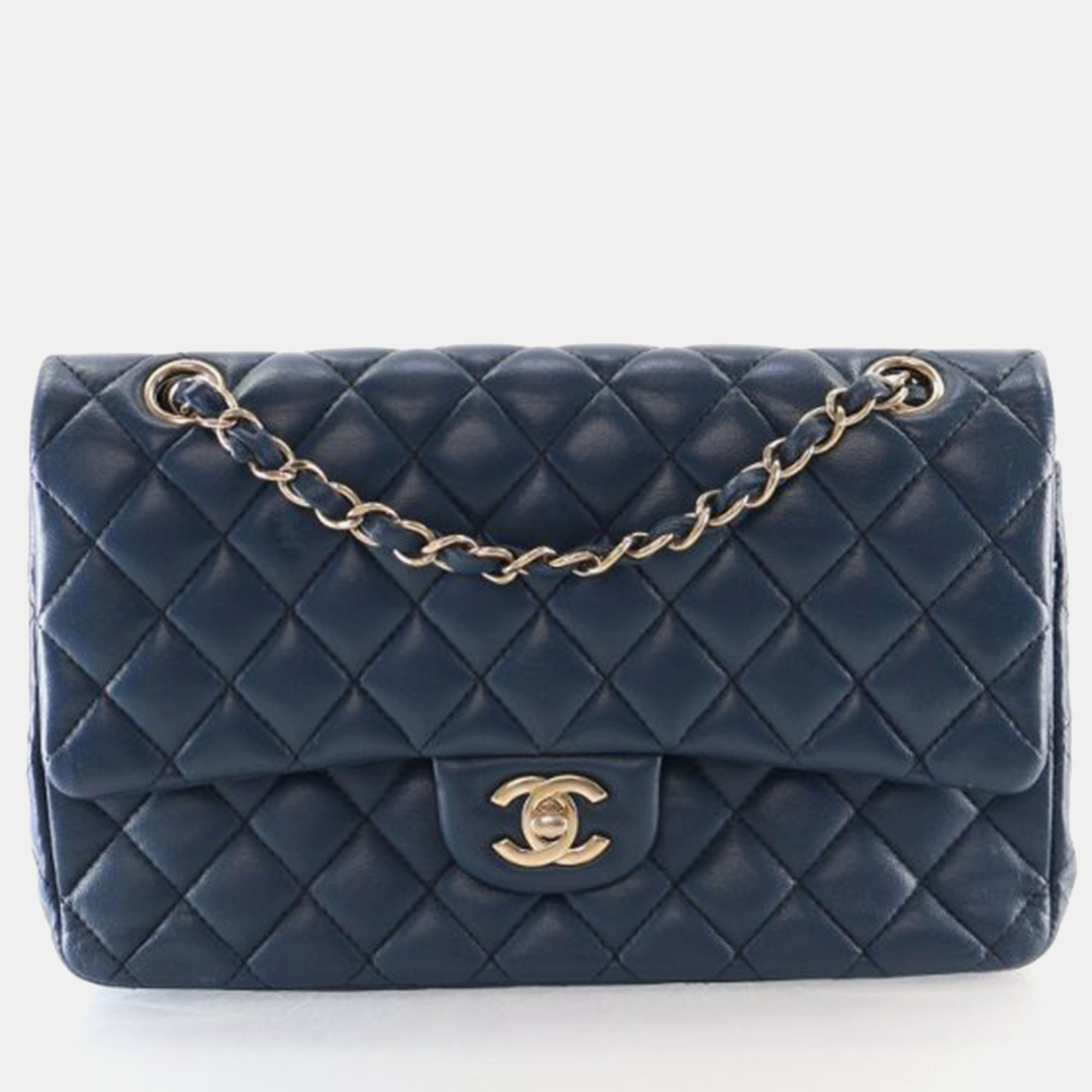 

Chanel Medium Lambskin Classic Double Flap Bag, Blue