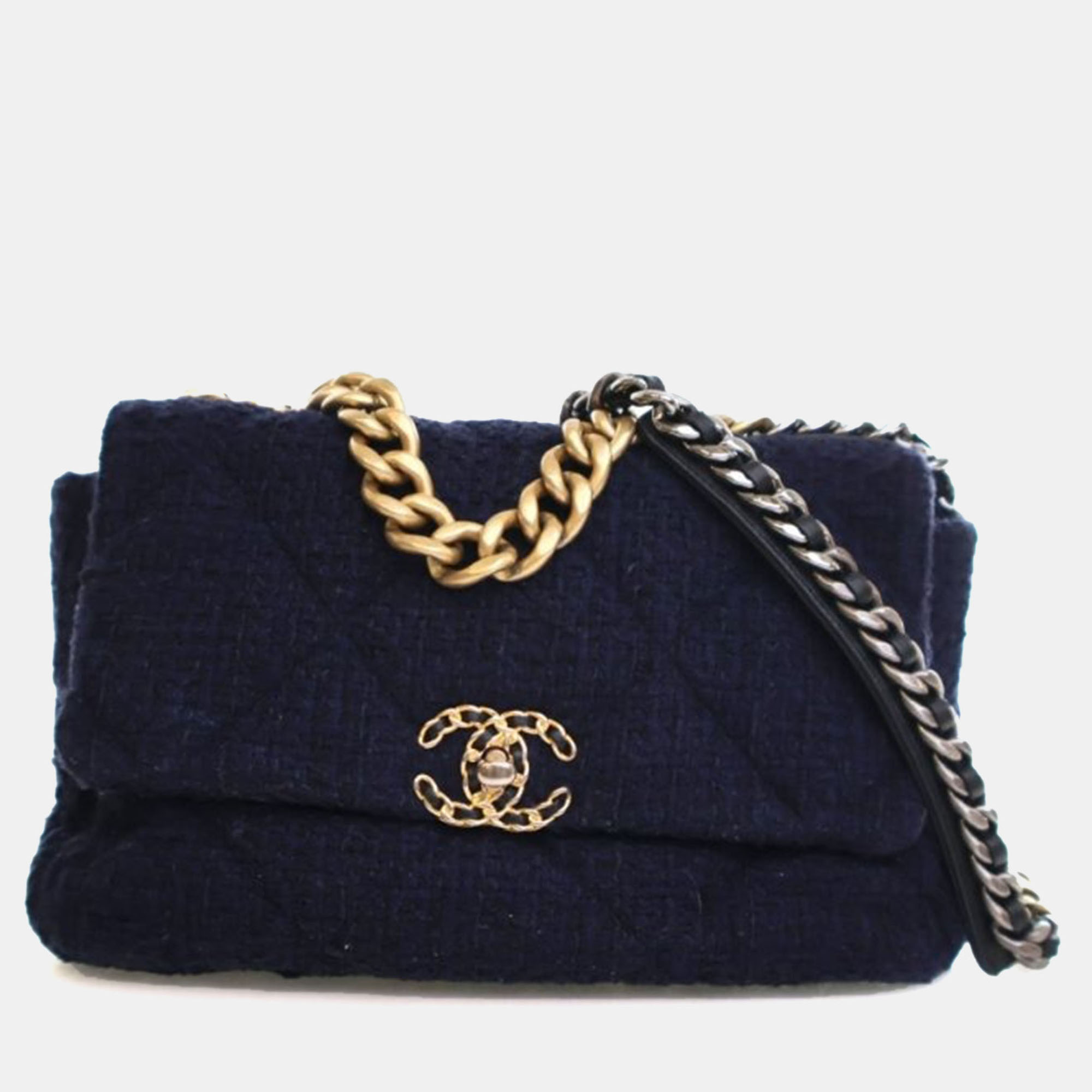 

Chanel Medium Tweed 19 Flap Bag, Black