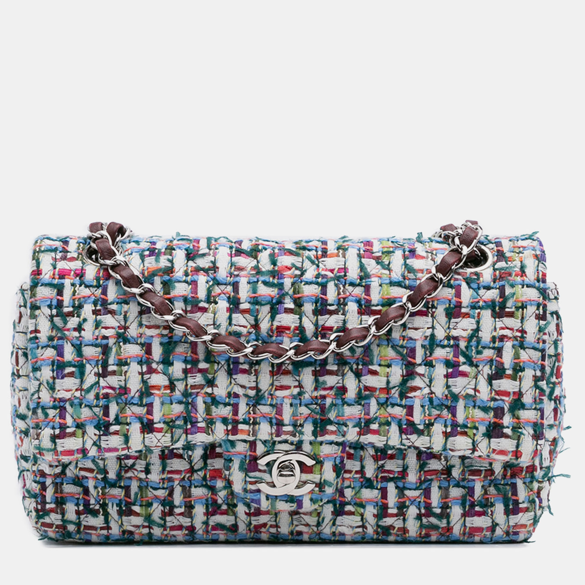 

Chanel Multicolor Medium Classic Tweed Double Flap