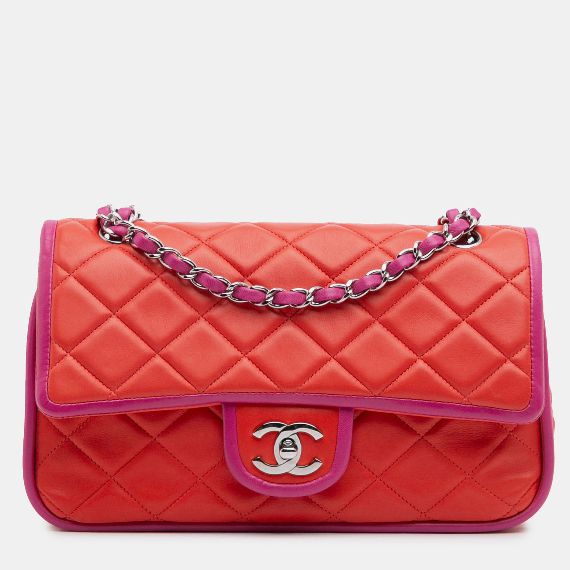 

Chanel Classic Double Flap Medium Lambskin Leather Shoulder Bag, Red