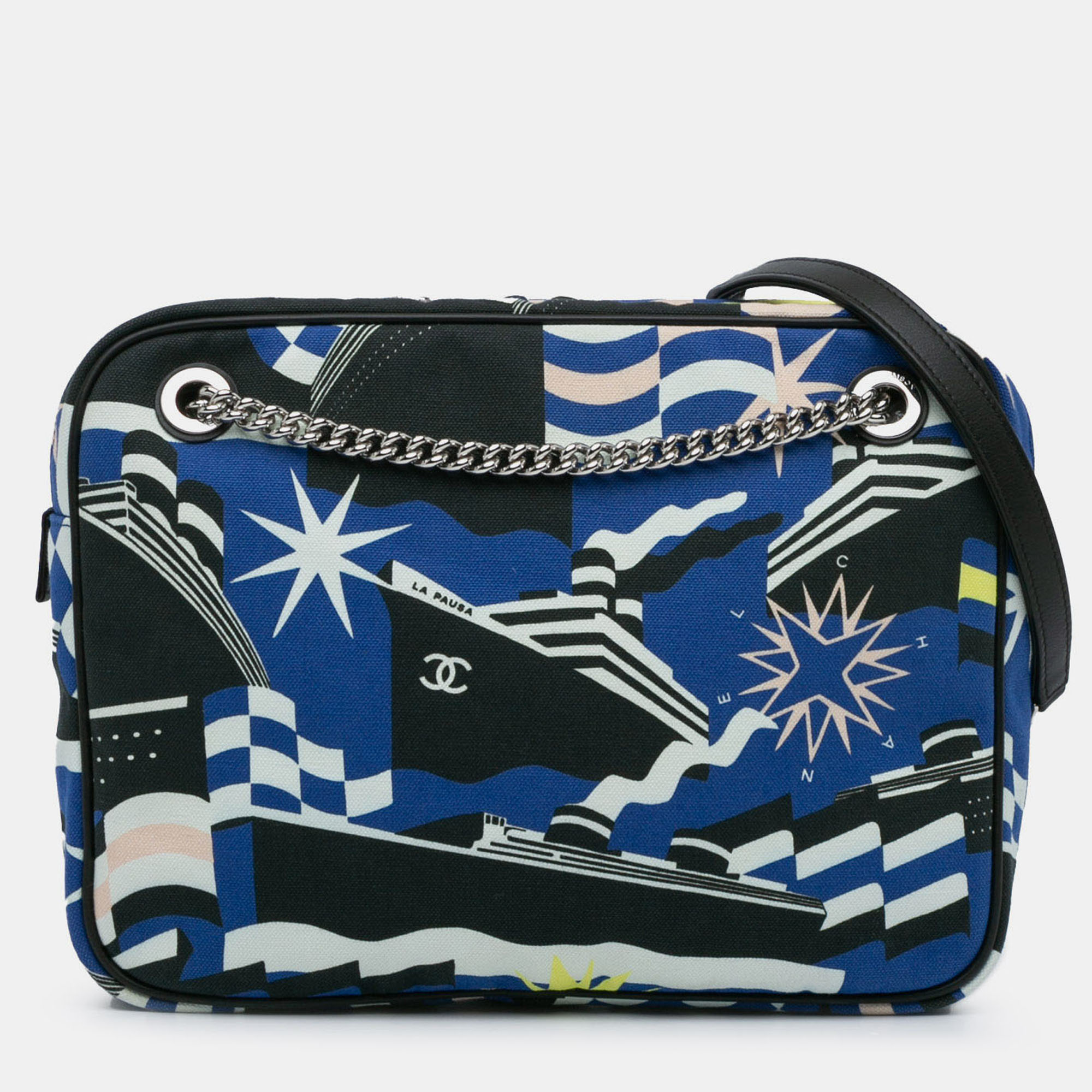 

Chanel Black Blue Small Canvas La Pausa Bay Camera Bag