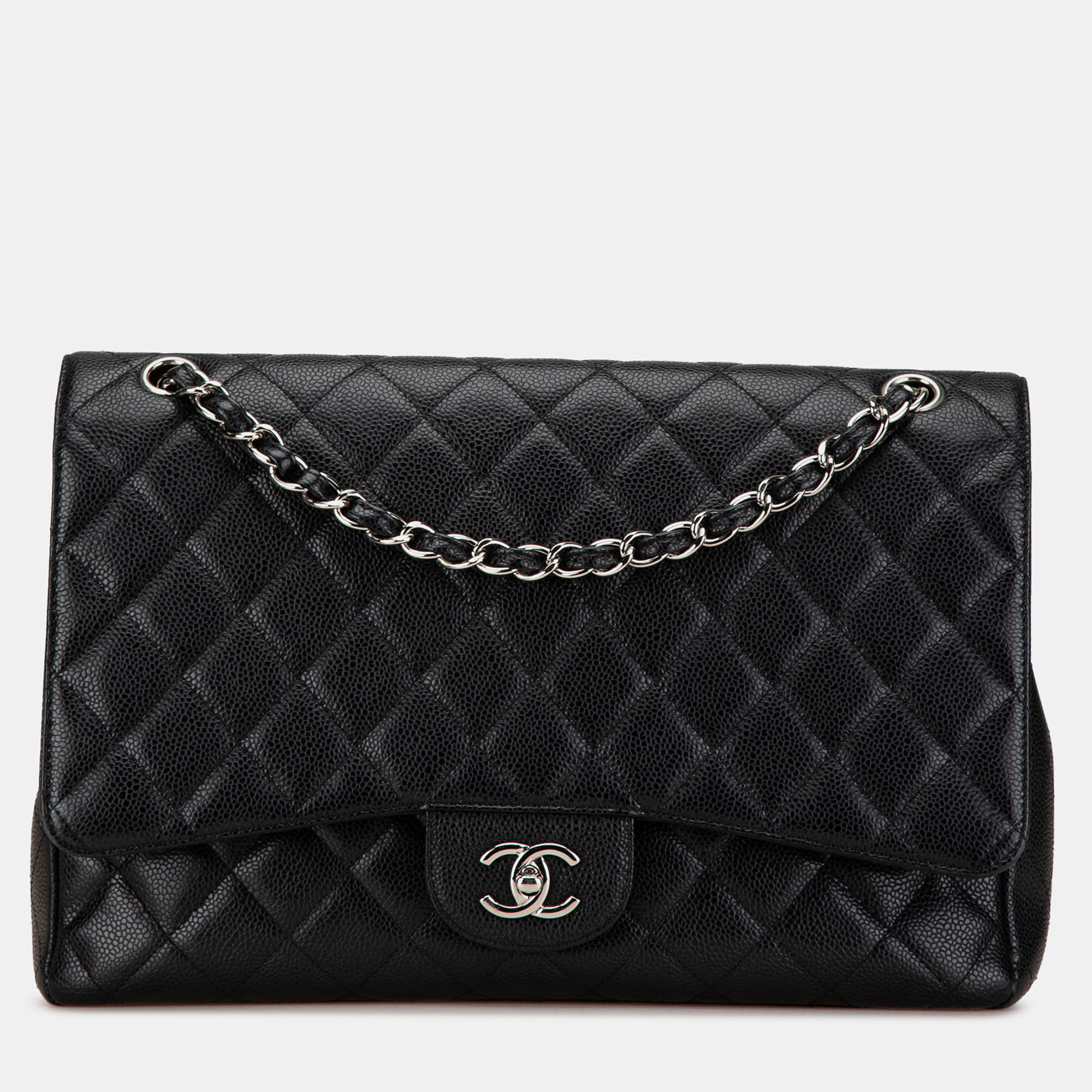 

Chanel Black Maxi Classic Caviar Single Flap