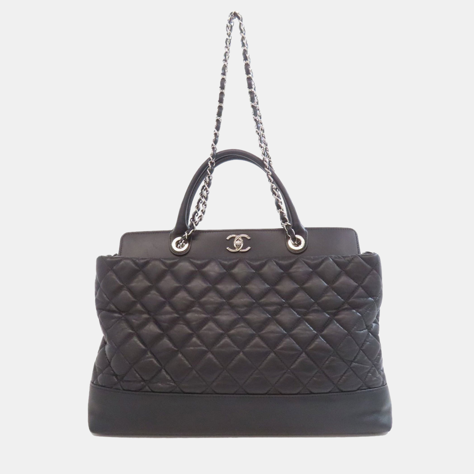 

Chanel Matelasse Black Leather Tote