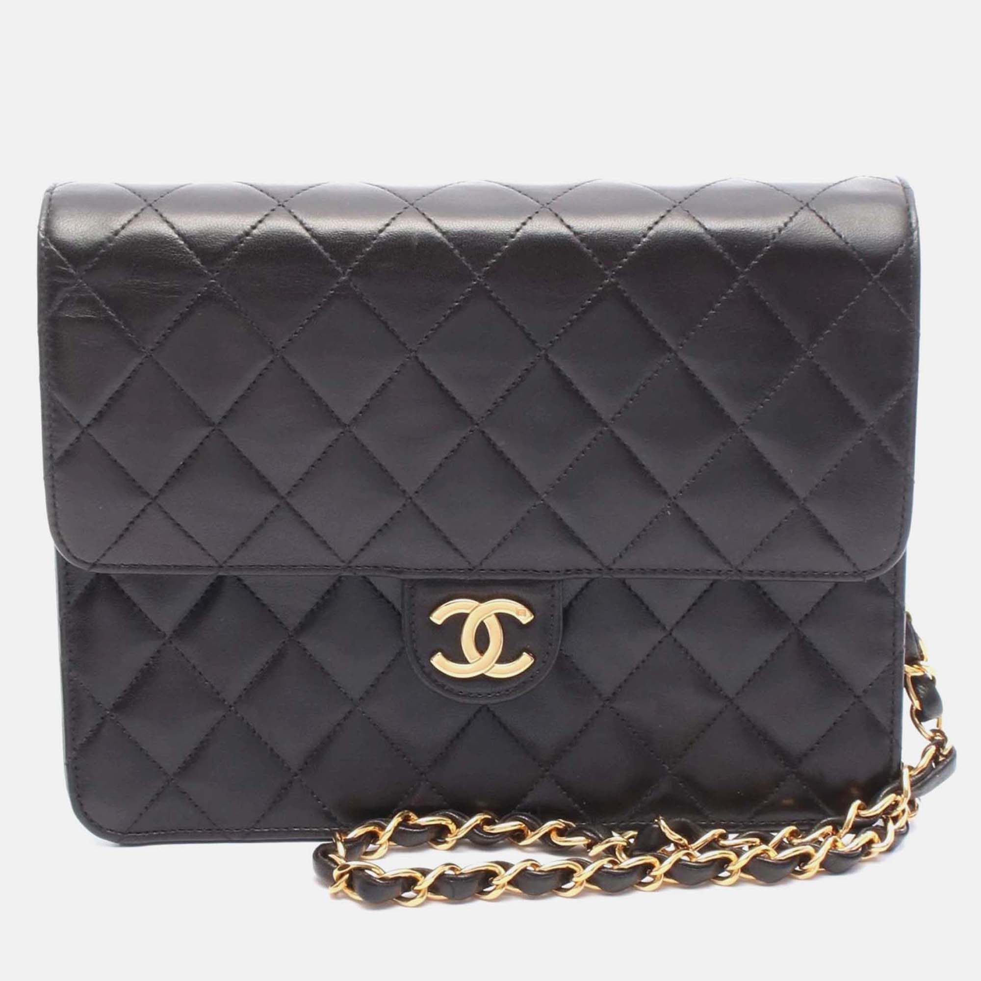 

Chanel Flap Black Leather Shoulder Bag