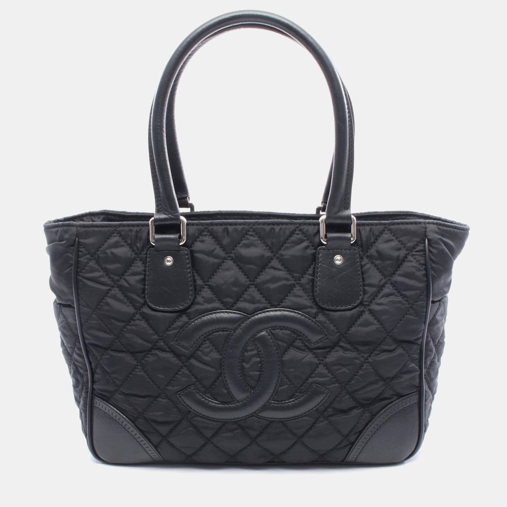 Pre-owned Chanel Paris New York Timeless Black Leather Nylon Tote Bag