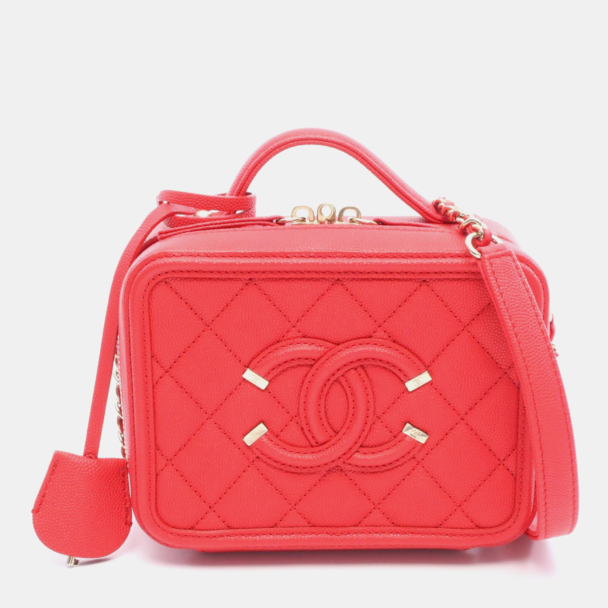 

Chanel Filigree  Red Leather Shoulder Bag