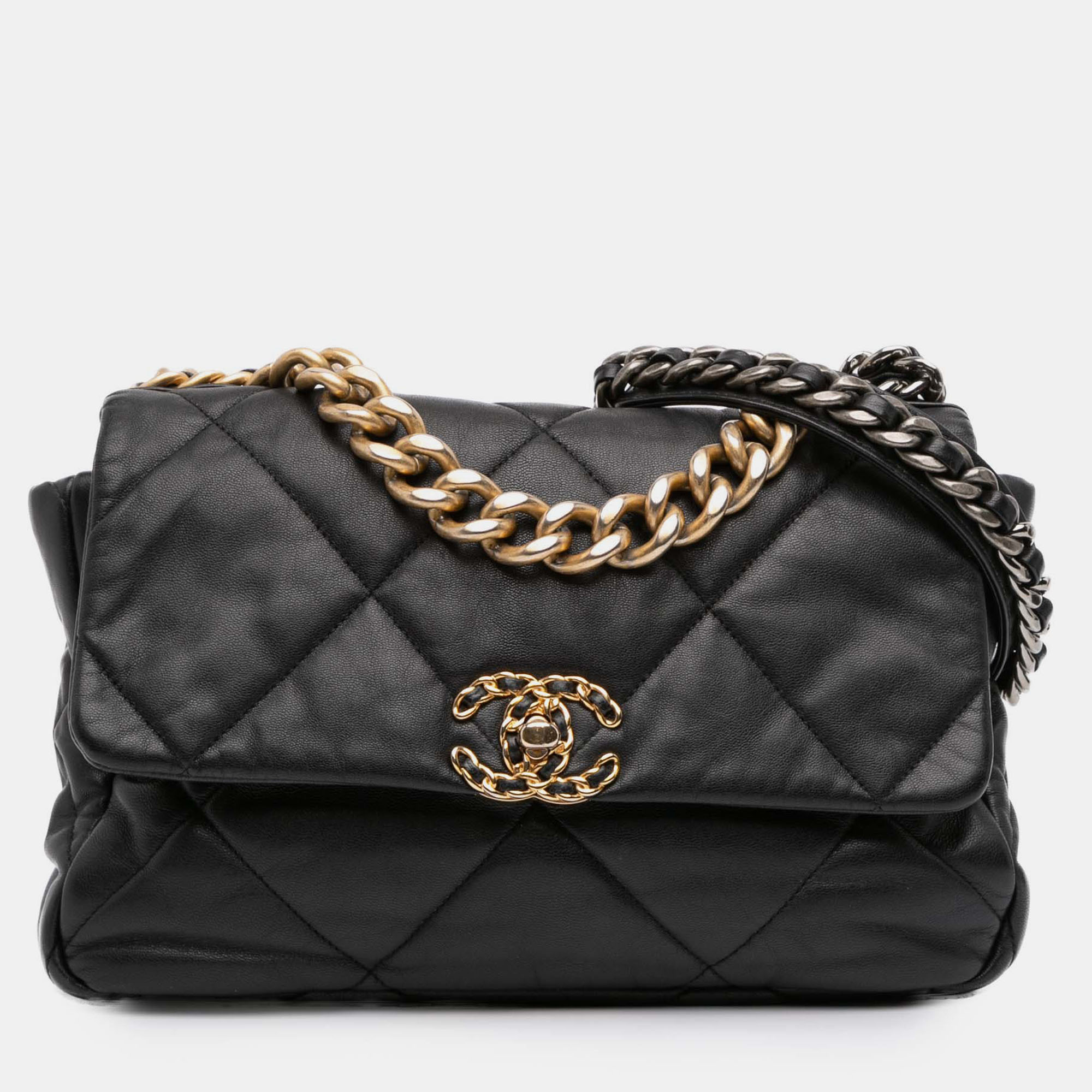 

Chanel Black Large Lambskin 19 Flap