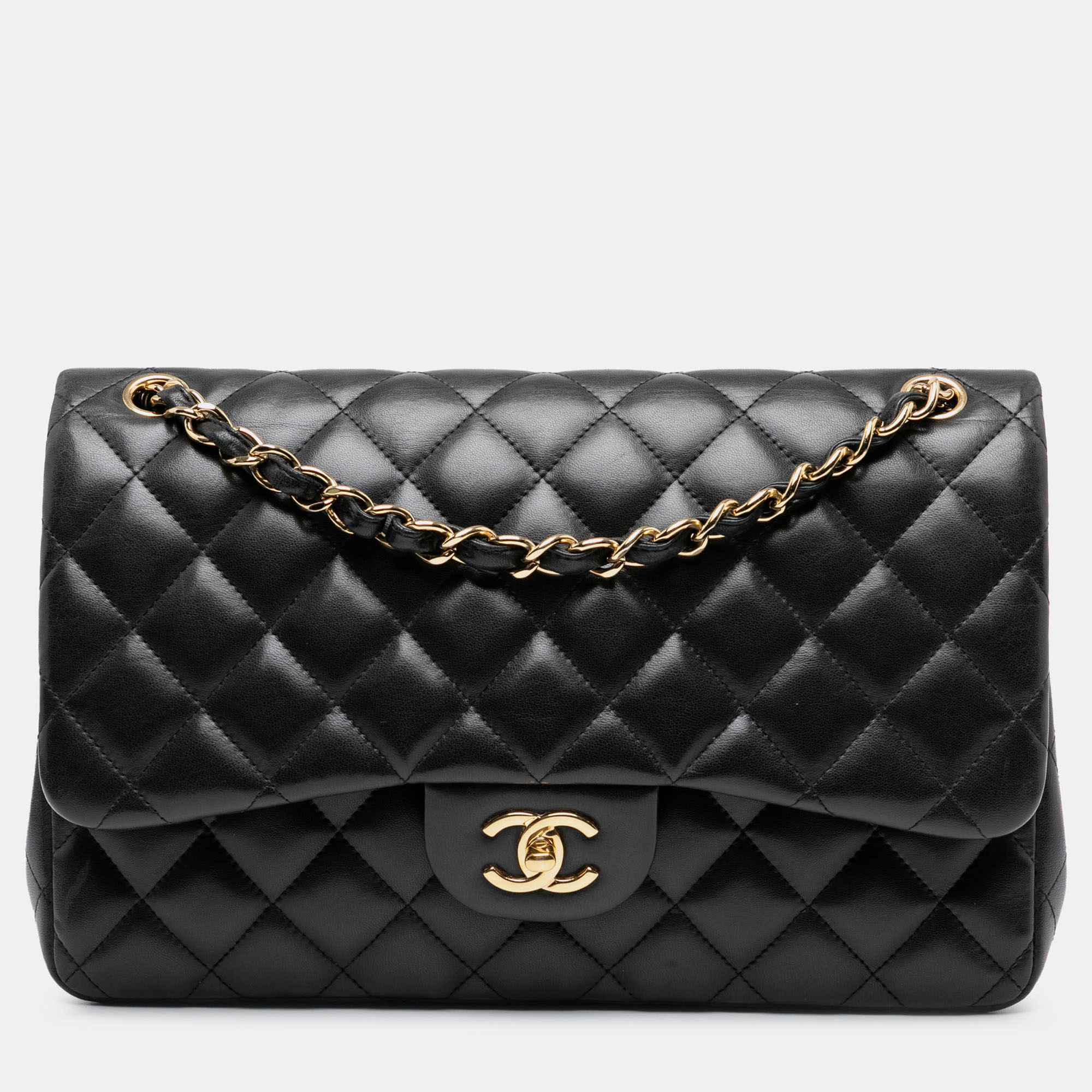 

Chanel Black Jumbo Classic Lambskin Double Flap