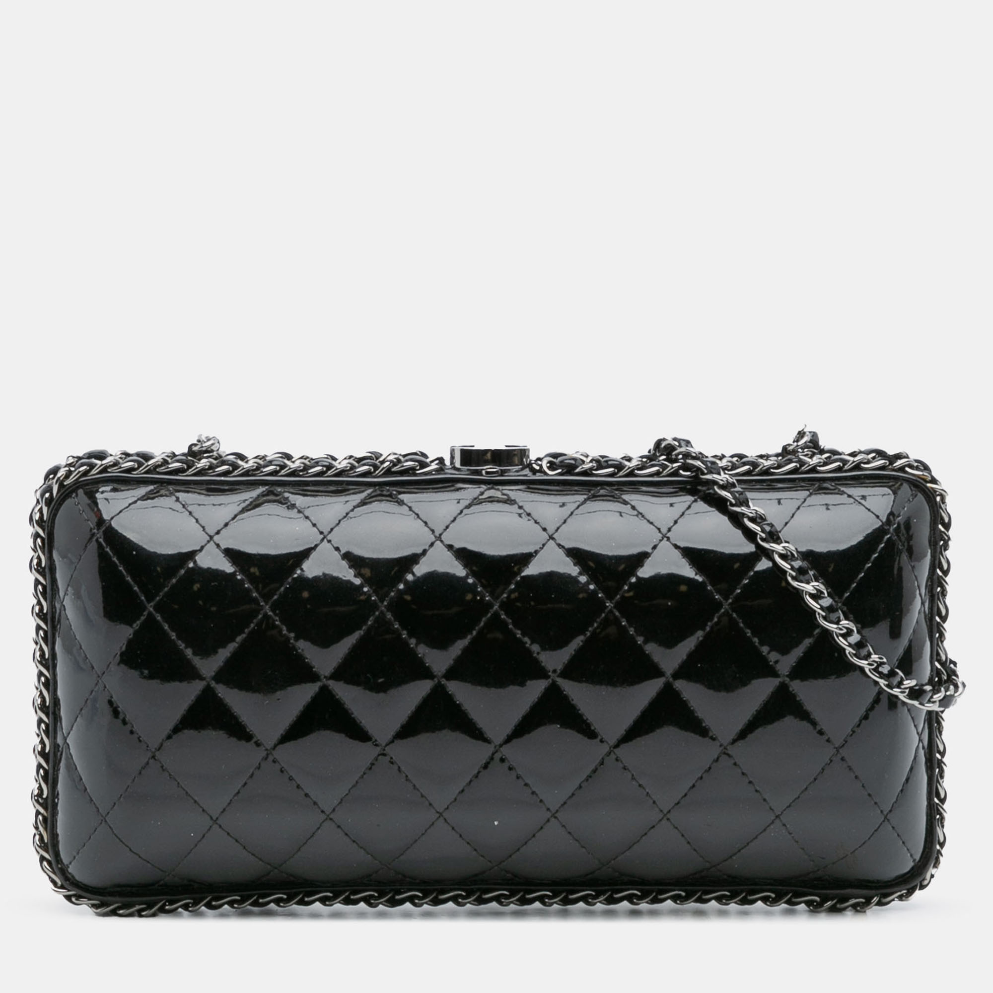 

Chanel Black Quilted Patent Chain Around Clutch