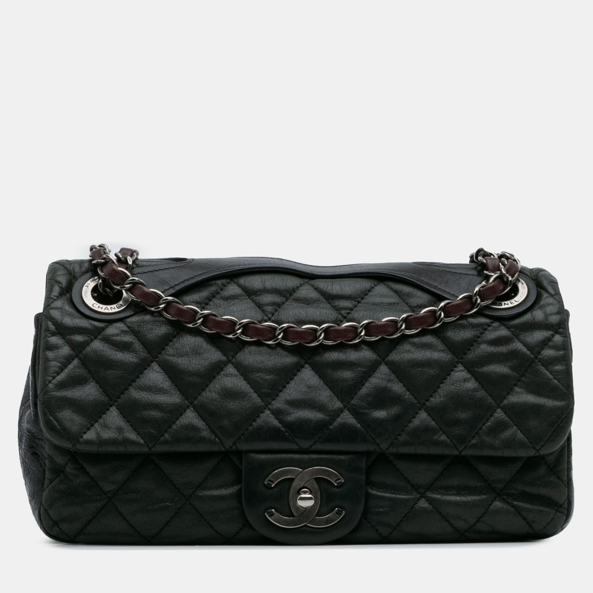 

Chanel Black Medium Iridescent Calfskin In The Mix Flap