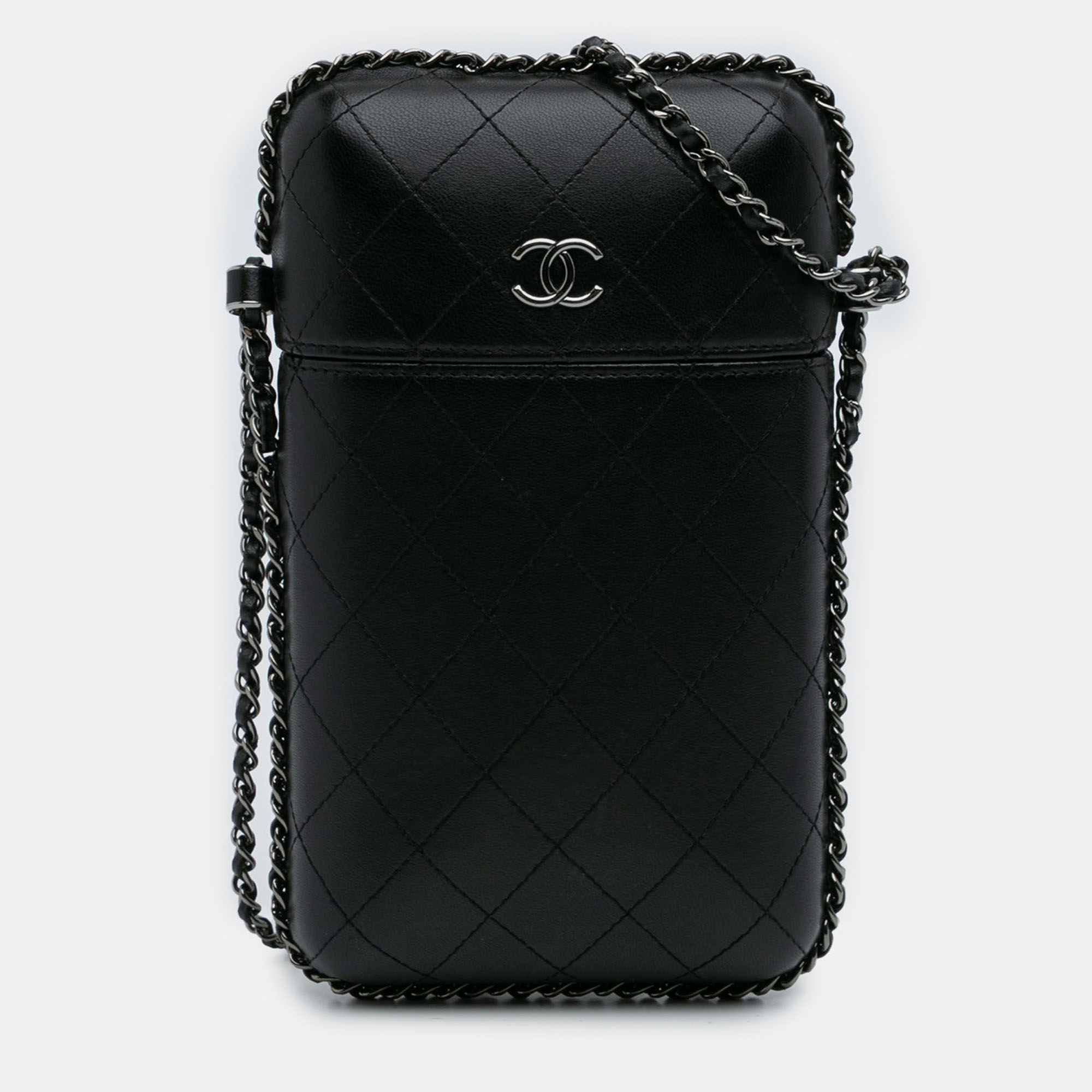 

Chanel Black CC Quilted Lambskin Chain Around Phone Holder