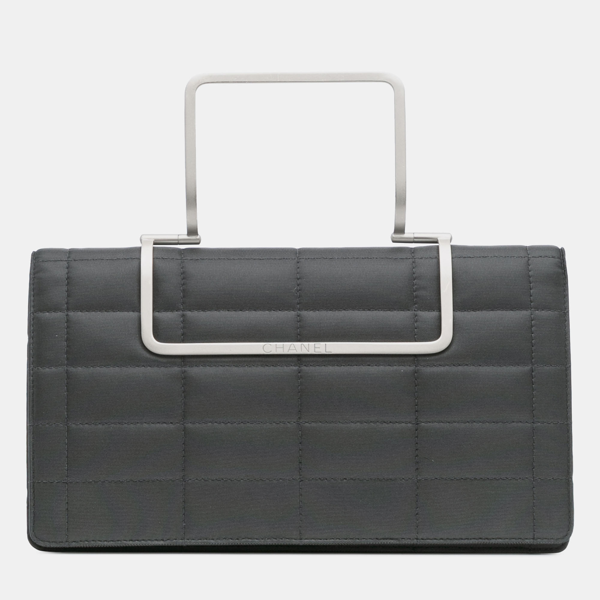 

Chanel Grey Chocolate Bar Nylon Convertible Clutch