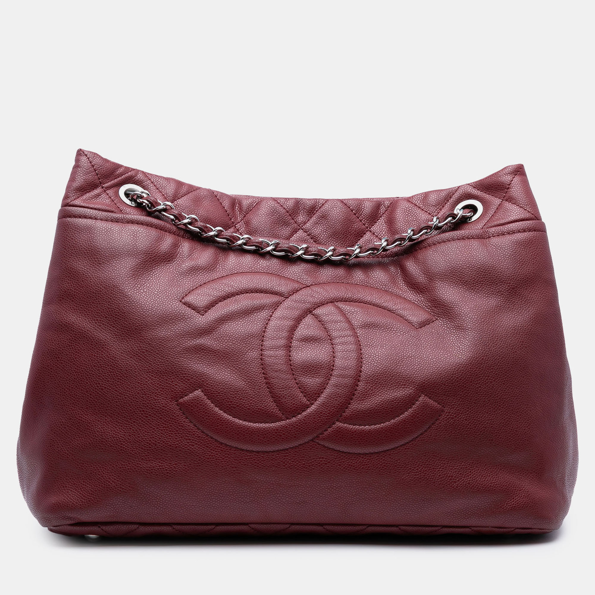 

Chanel Red CC Caviar Timeless Soft Tote