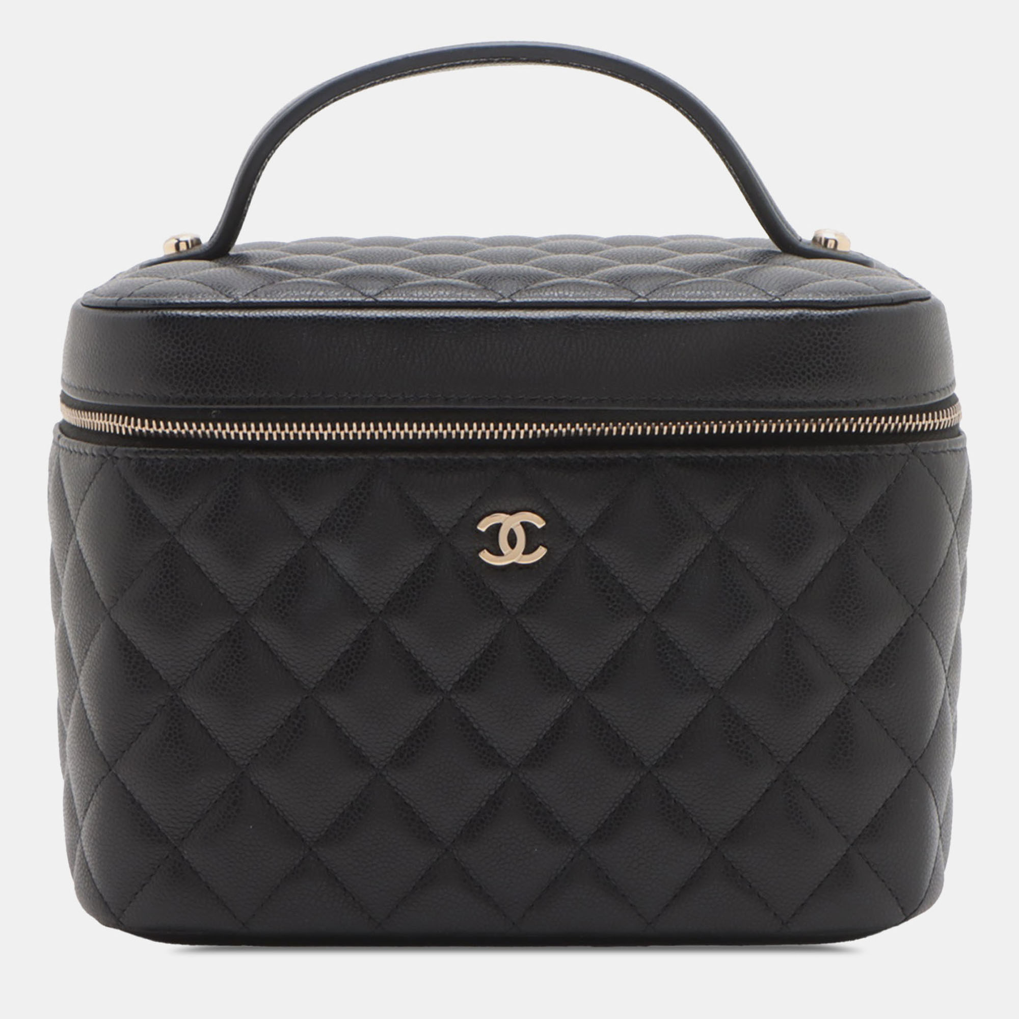 

Chanel Black Medium CC Quilted Caviar Vanity Case