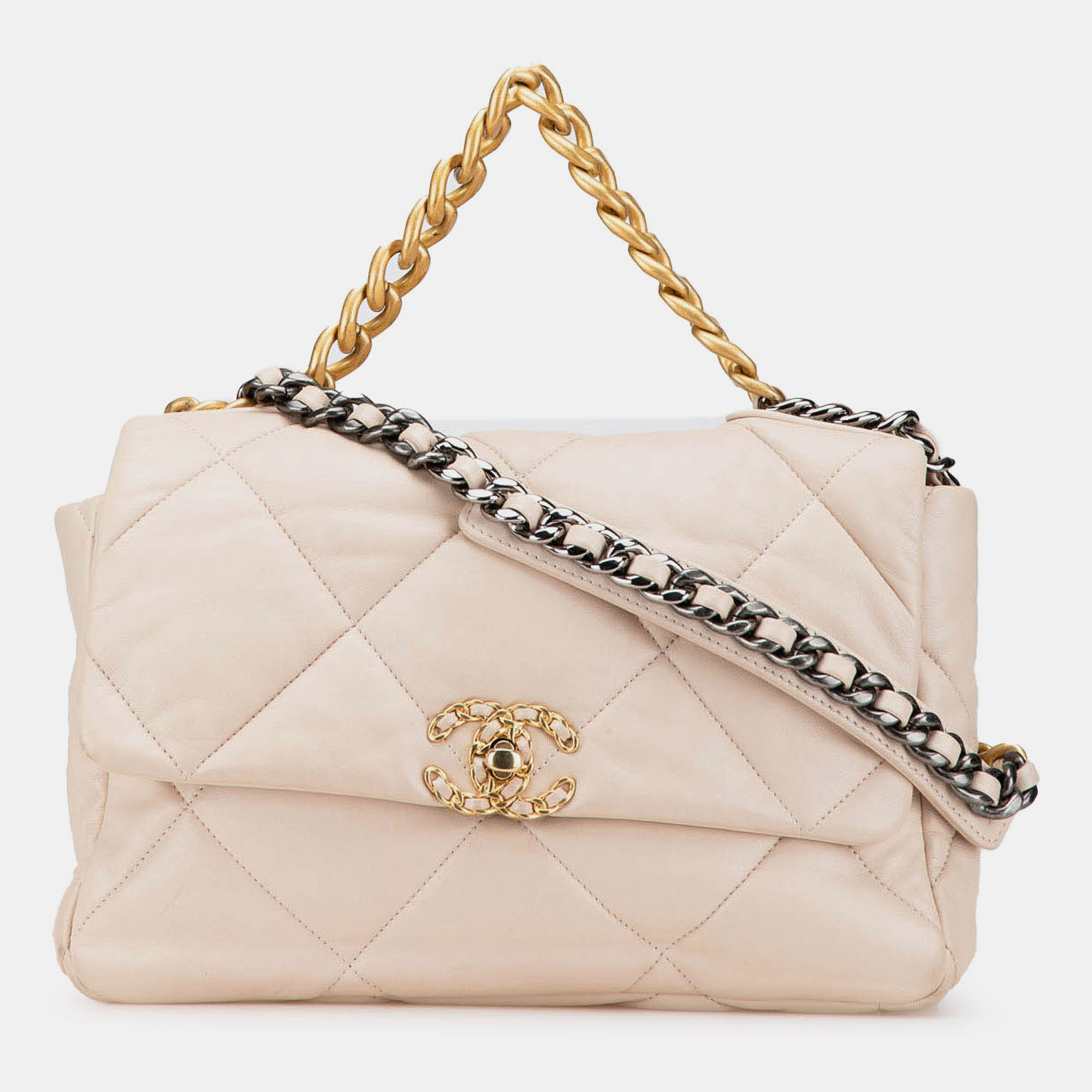 

Chanel Cream Large Lambskin 19 Flap