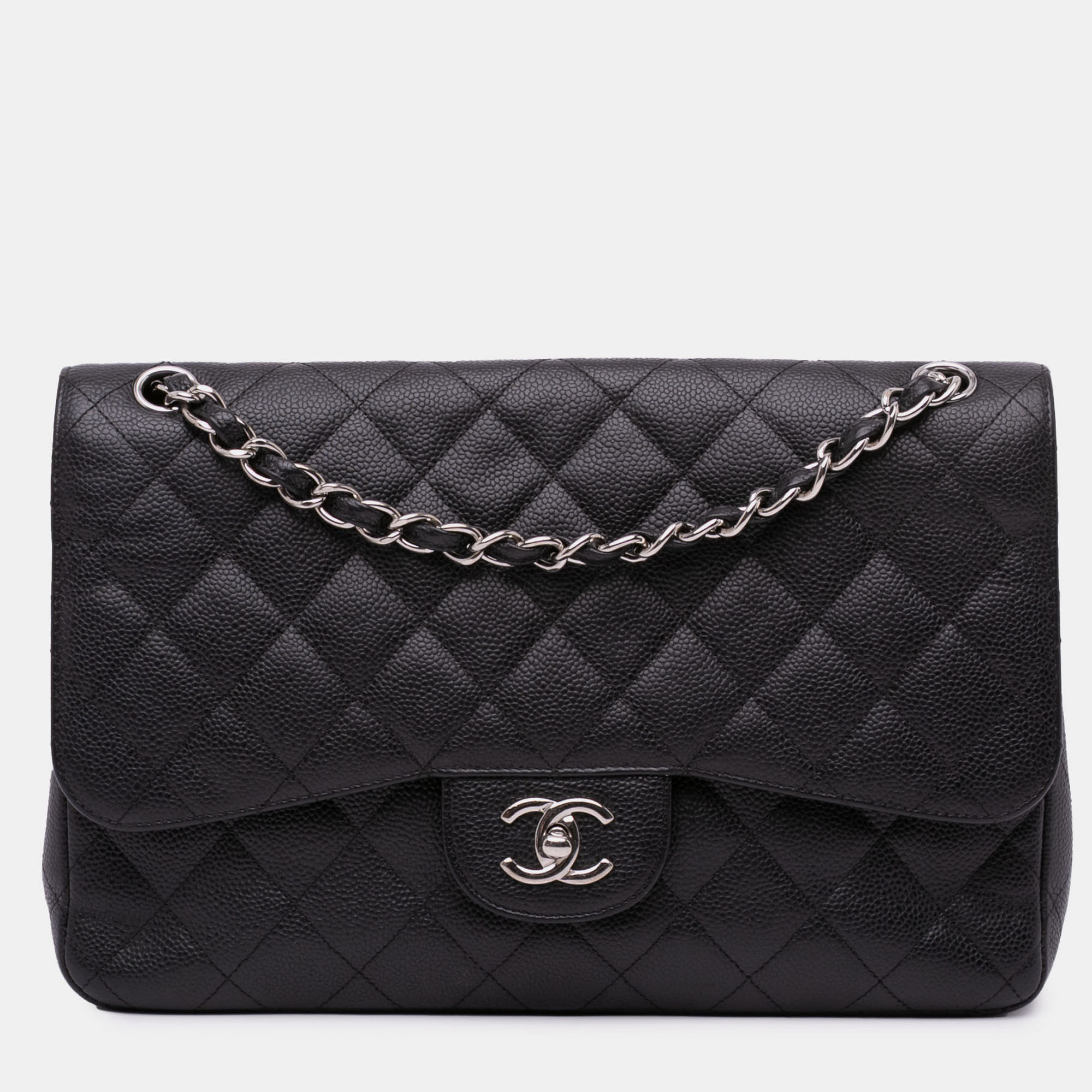 

Chanel Black Jumbo Classic Caviar Double Flap