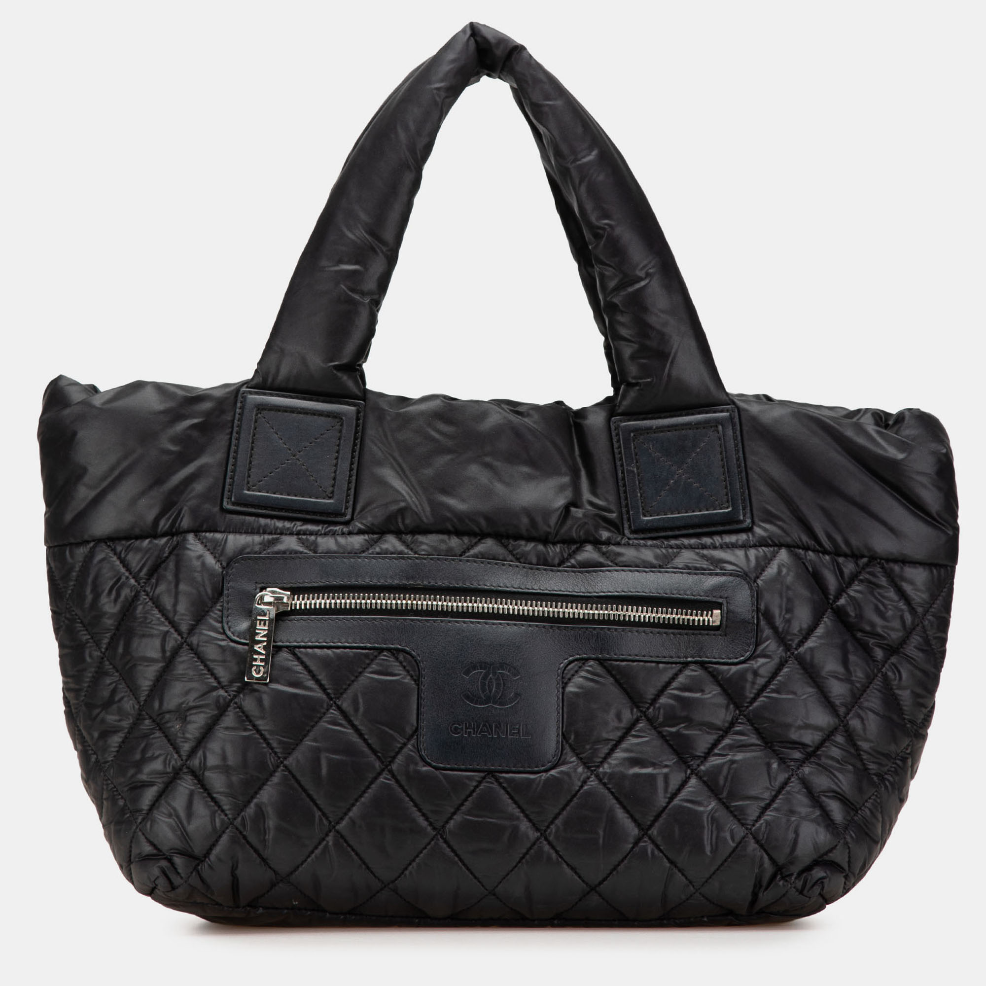 

Chanel Black Small Quilted Nylon Coco Cocoon Tote