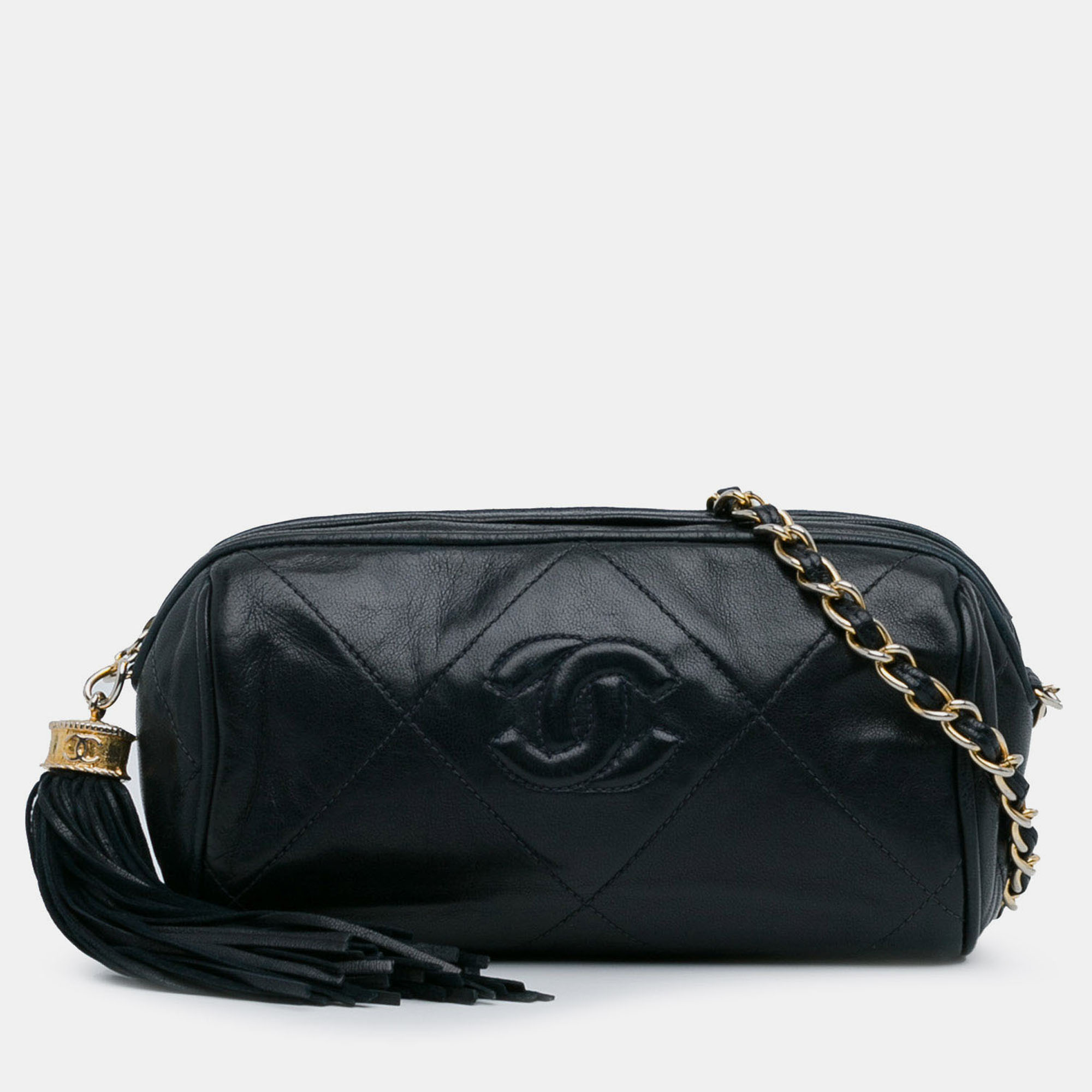 

Chanel Navy Blue CC Lambskin Tassel Shoulder Bag