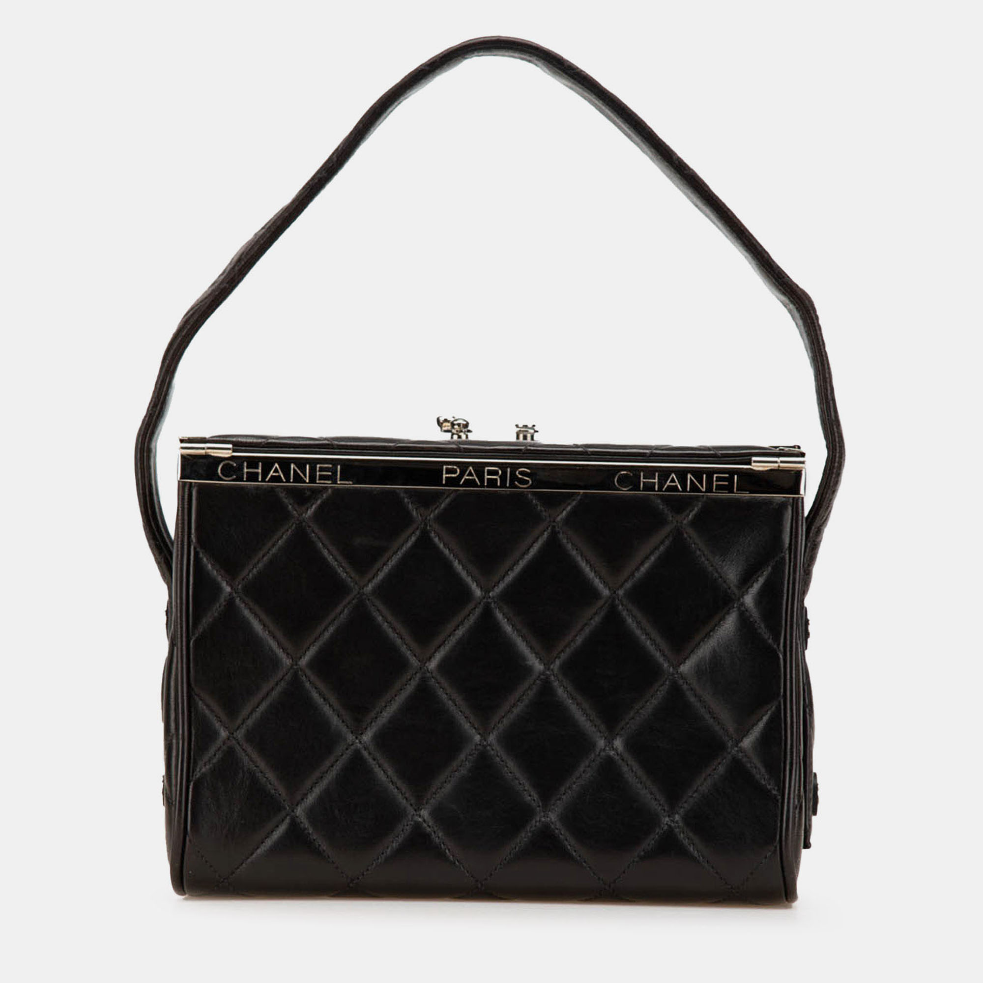 

Chanel Black Quilted Lambskin Leather Box Bag