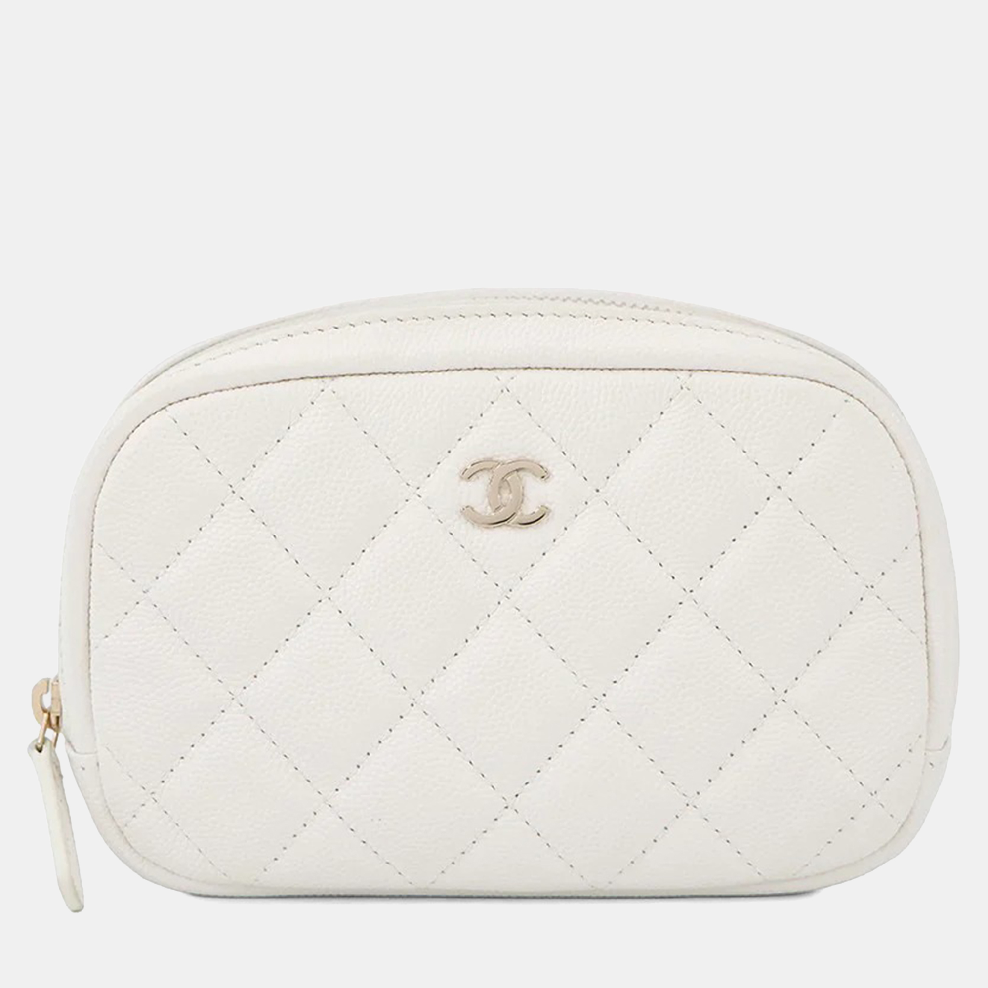 

Chanel Matelasse Pouch White Caviar Leather