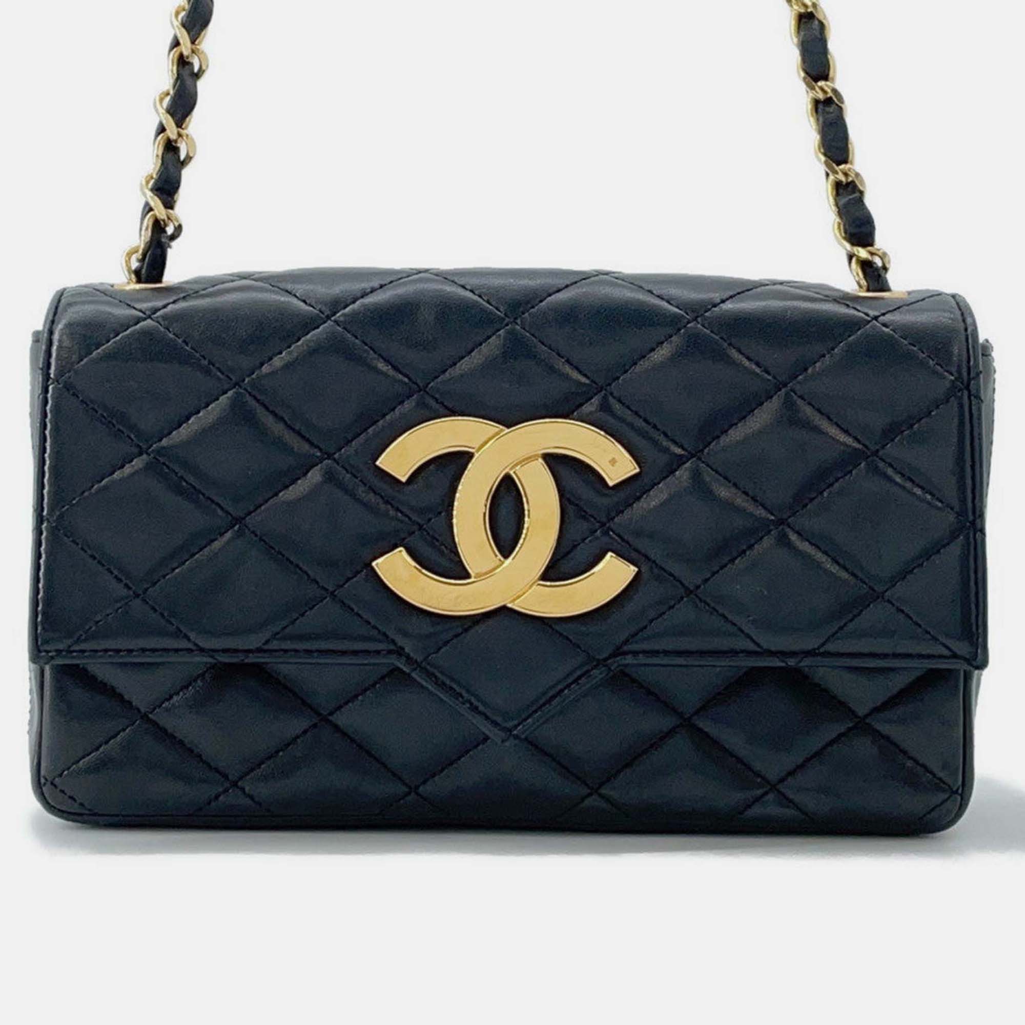 

Chanel Matelasse Chain shoulder Bag Black Lambskin