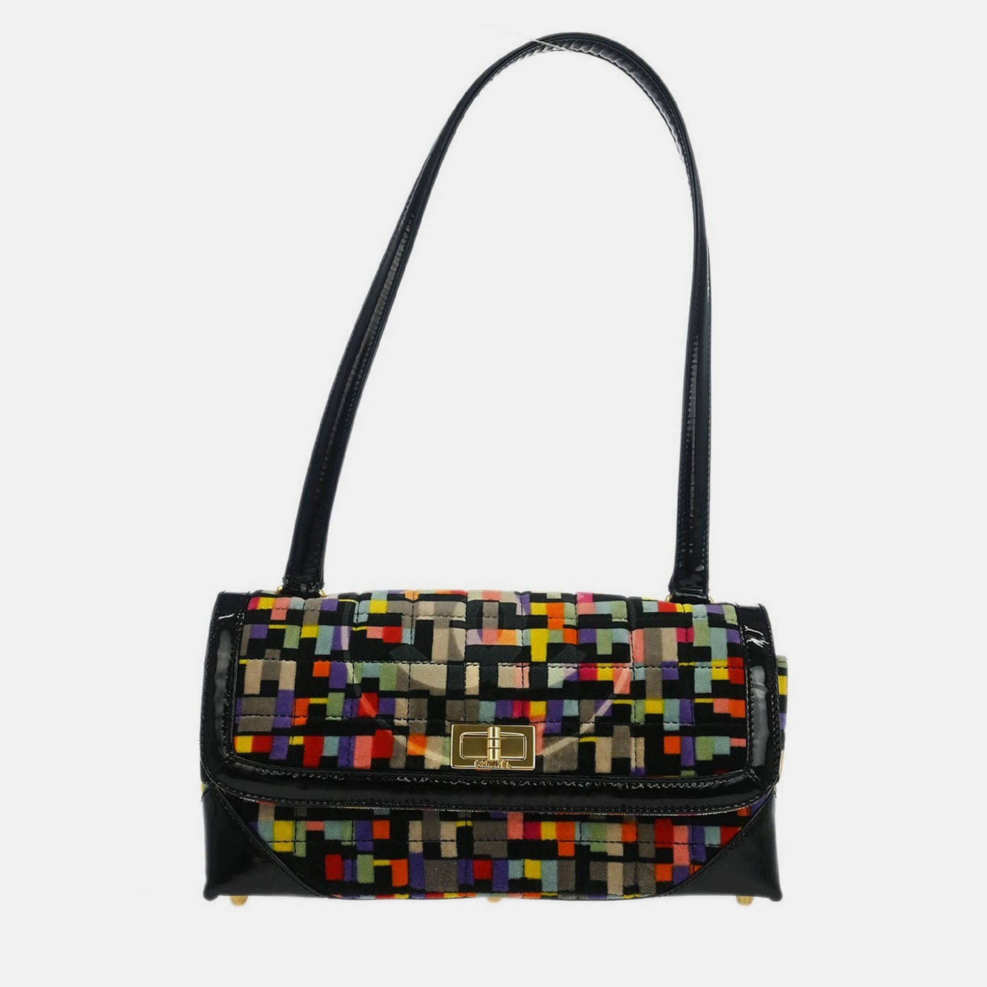 

Chanel Black Velvet Mademoiselle Lock CC Handbag