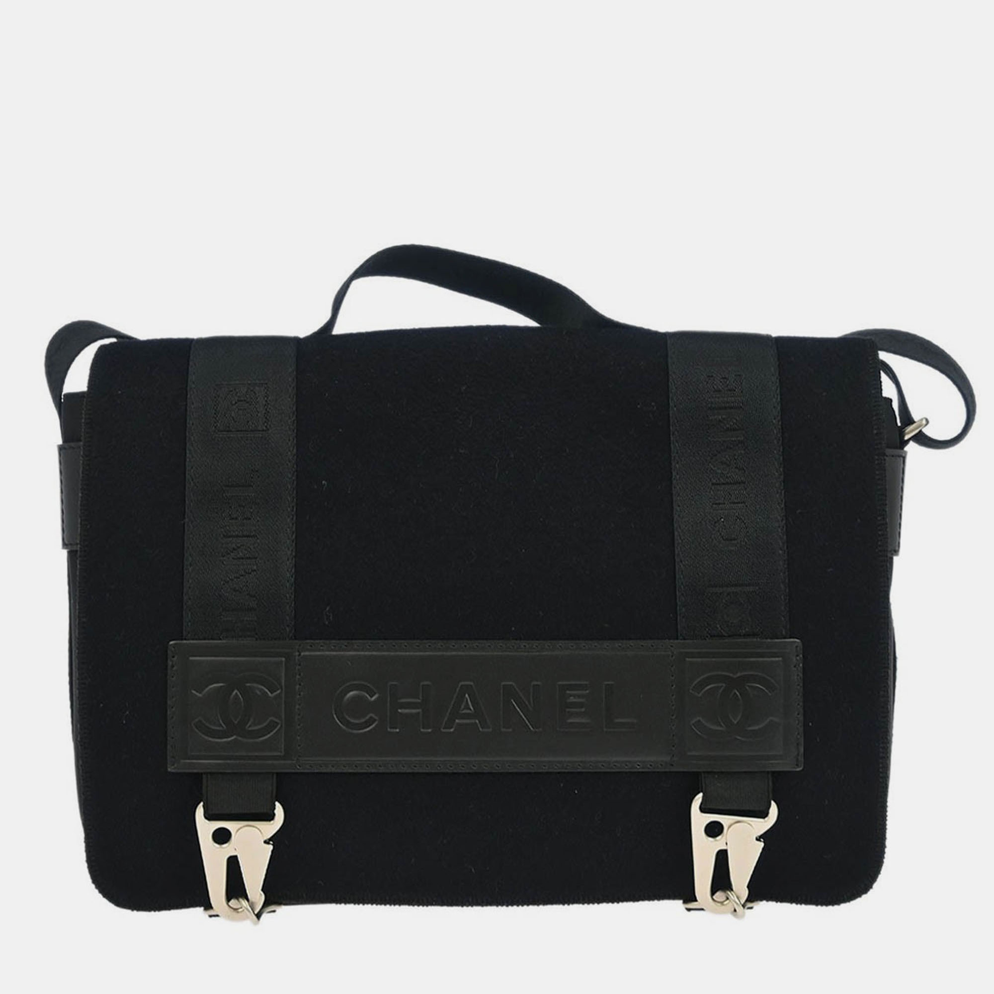 

Chanel Black Felt Nylon Sport Line 2way Handbag