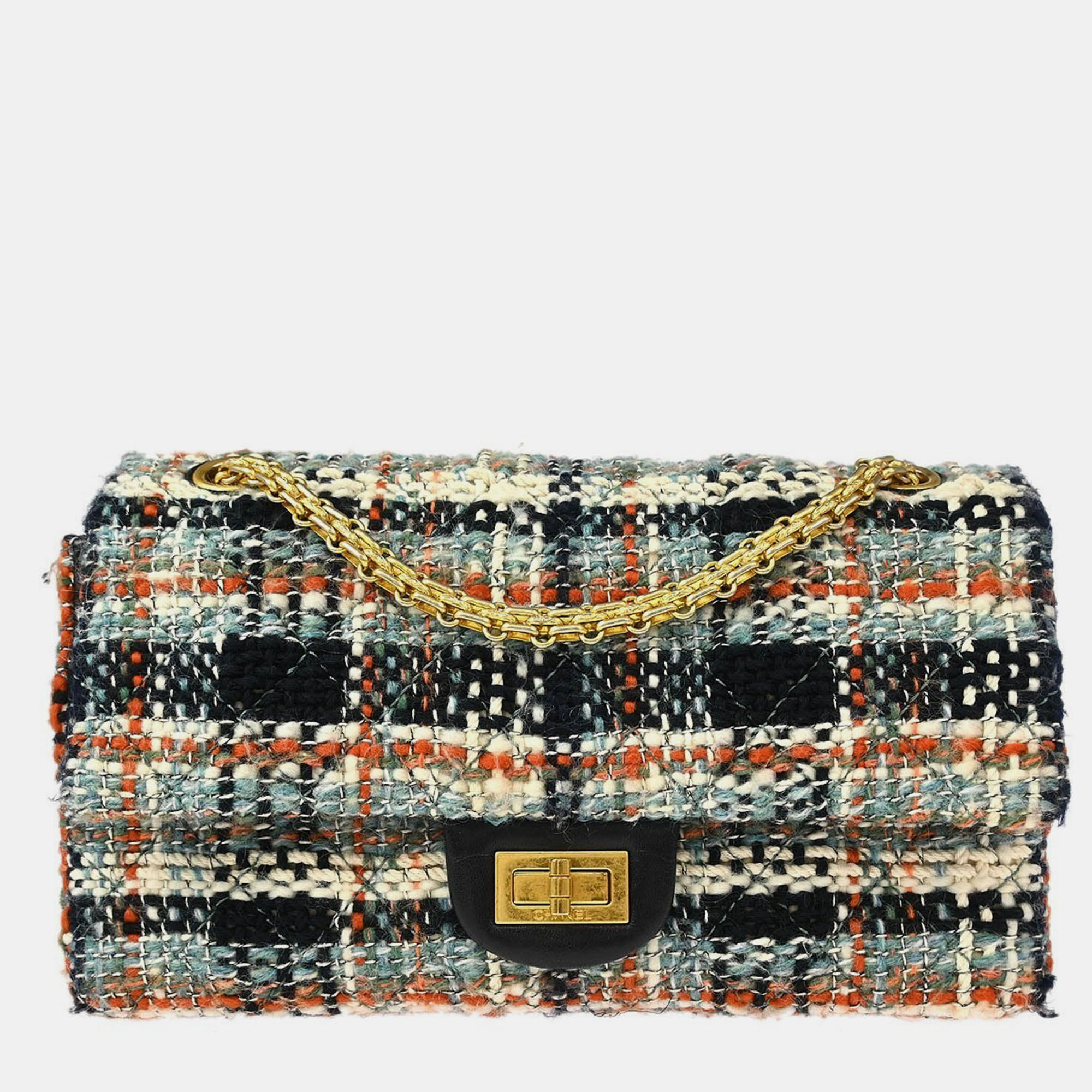 

Chanel Multicolor Tweed 2.55 Medium Classic Double Flap Shoulder Bag