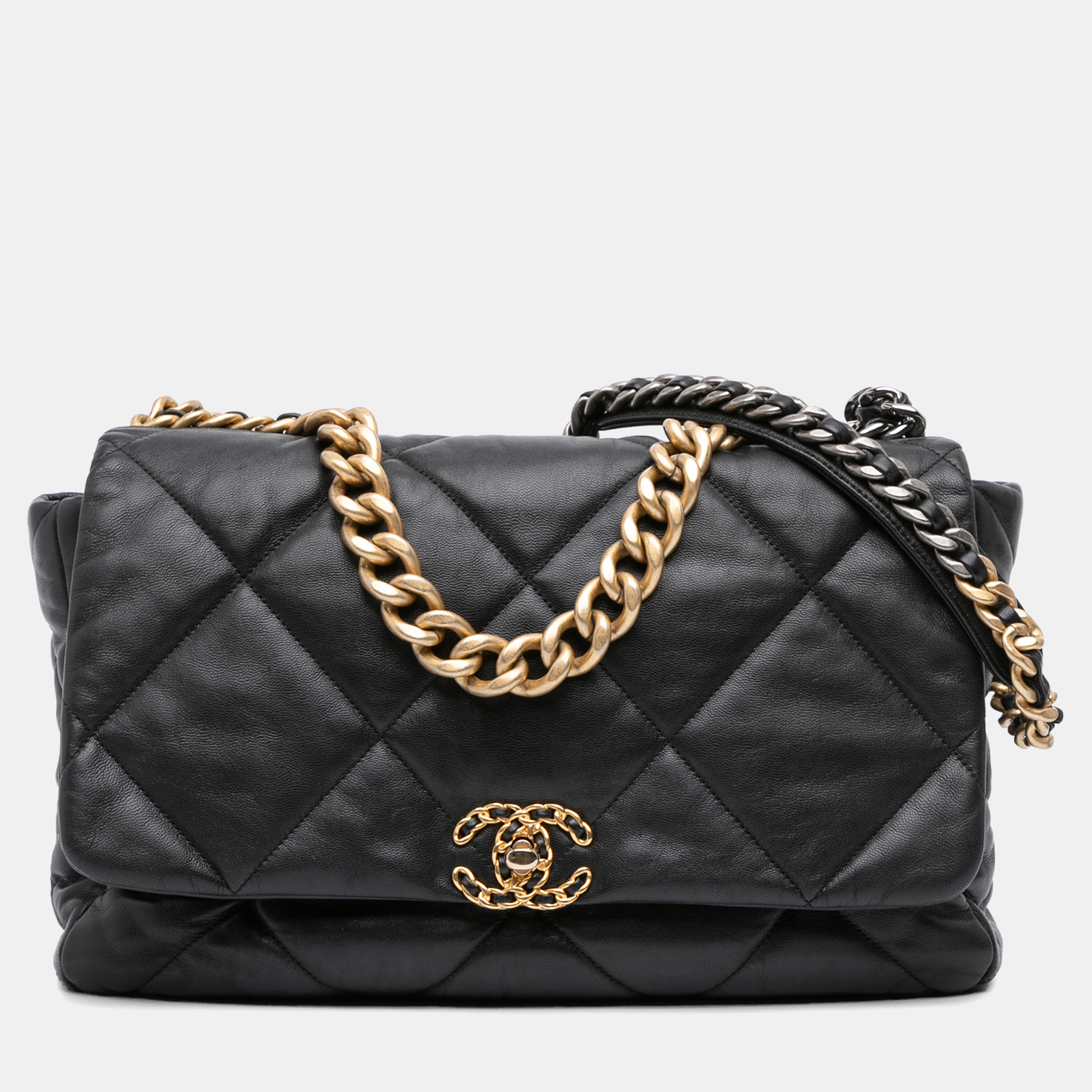 

Chanel Black Maxi Lambskin 19 Flap