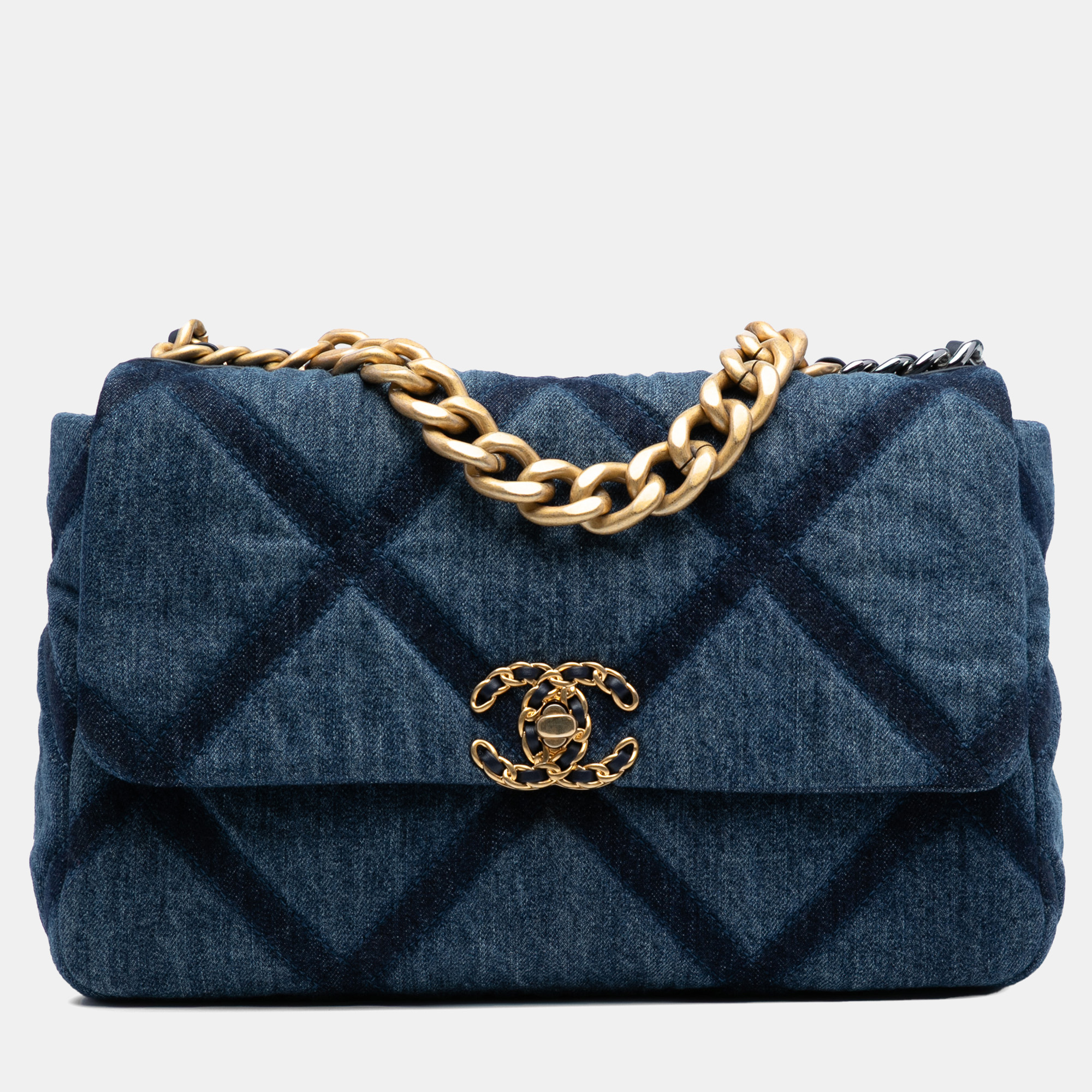 

Chanel Blue Large Denim 19 Flap