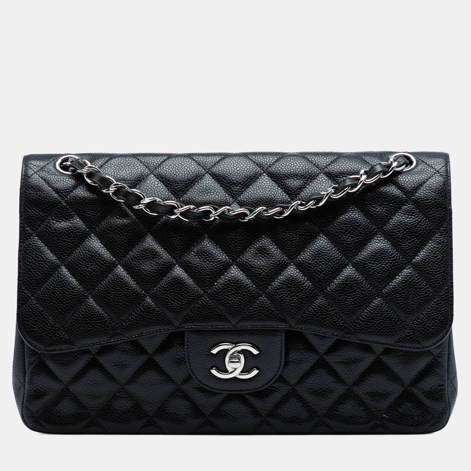 

Chanel Black Jumbo Classic Caviar Double Flap