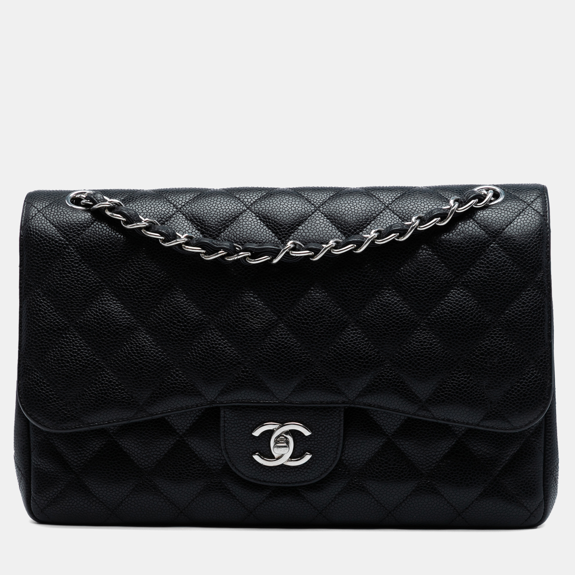 

Chanel Black Jumbo Classic Caviar Double Flap
