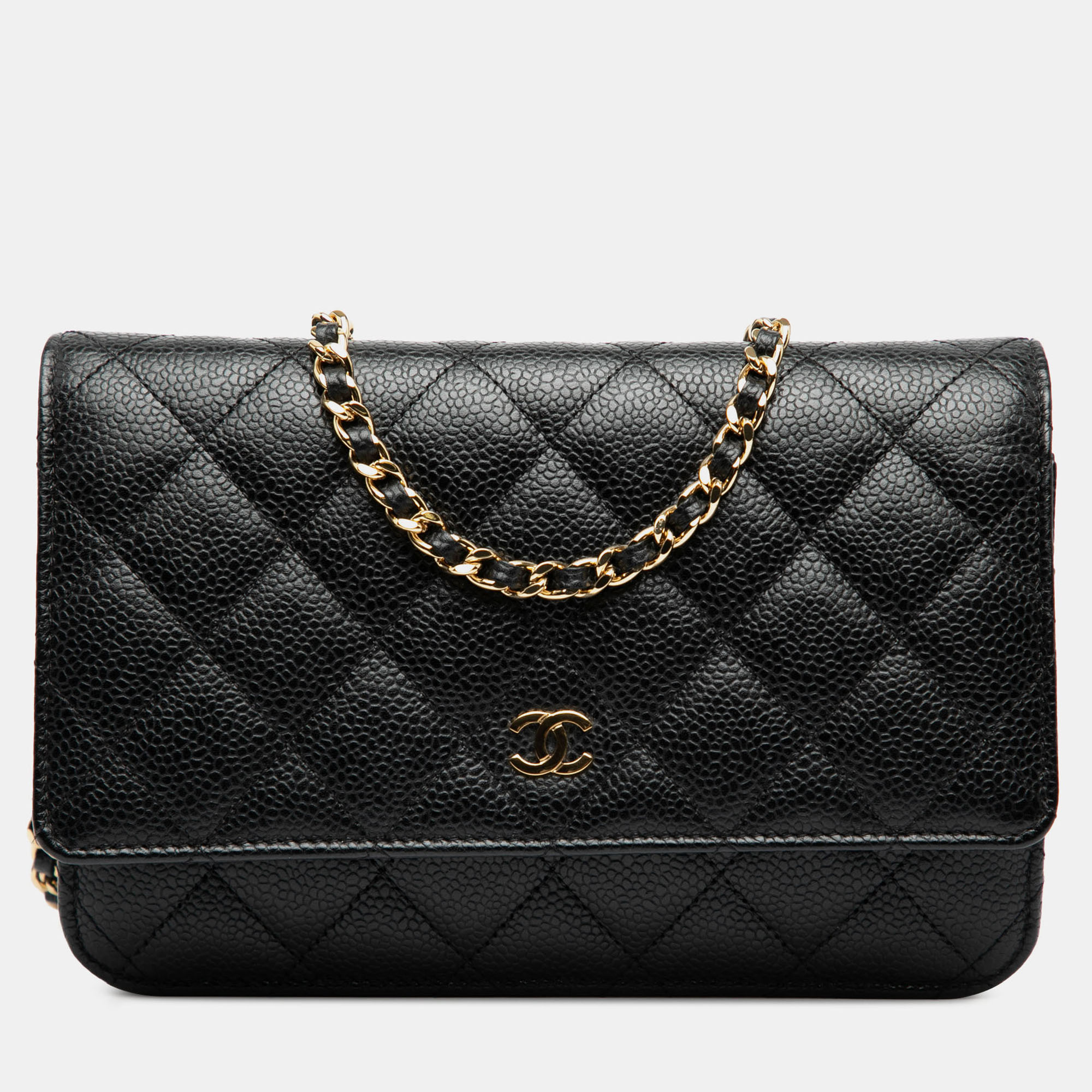 

Chanel Black CC Quilted Caviar Wallet on Chain