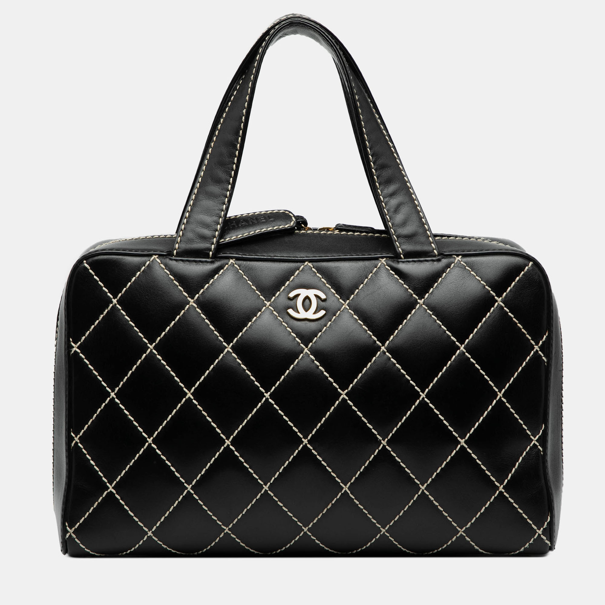

Chanel Black CC Lambskin Wild Stitch Handbag