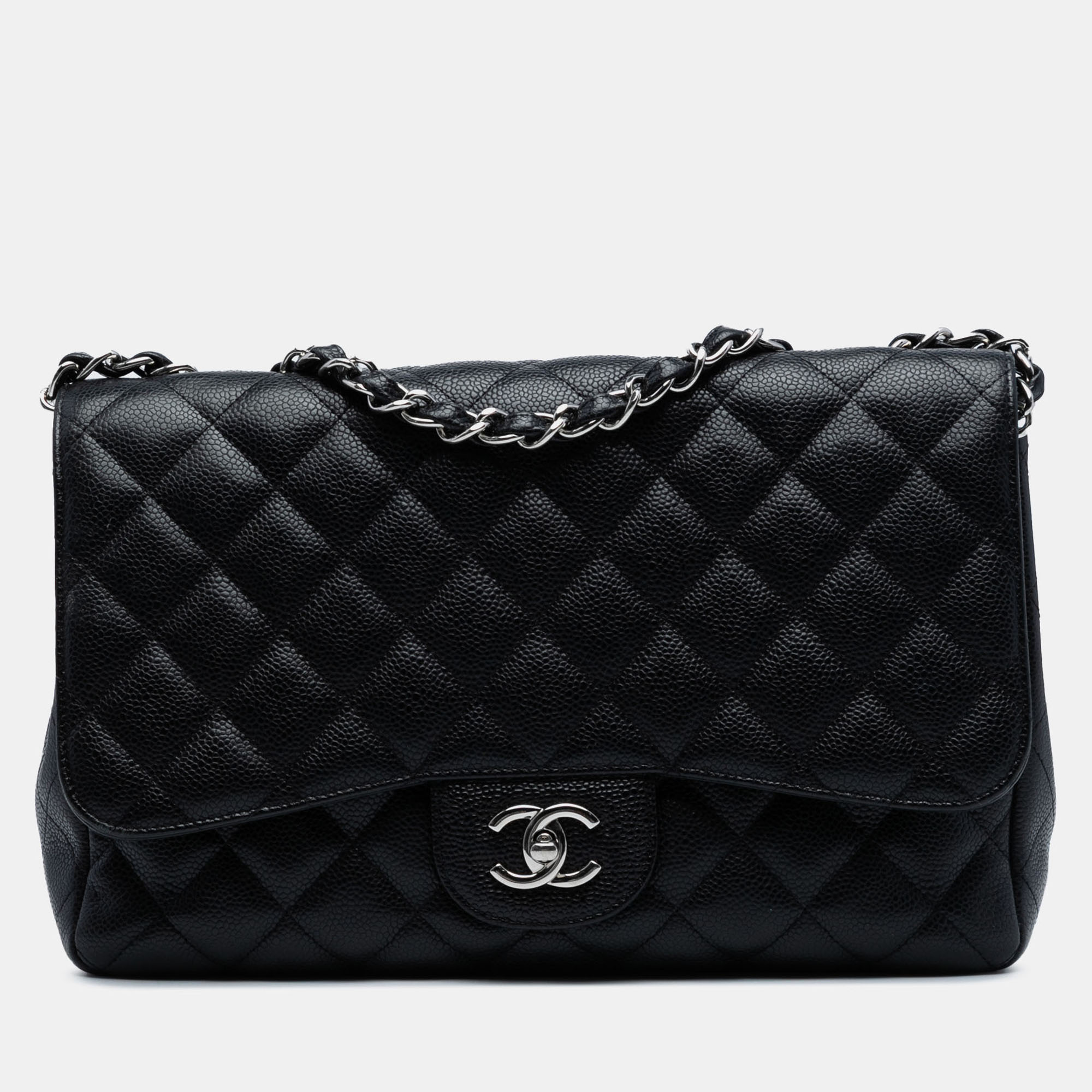 

Chanel Black Jumbo Classic Caviar Single Flap
