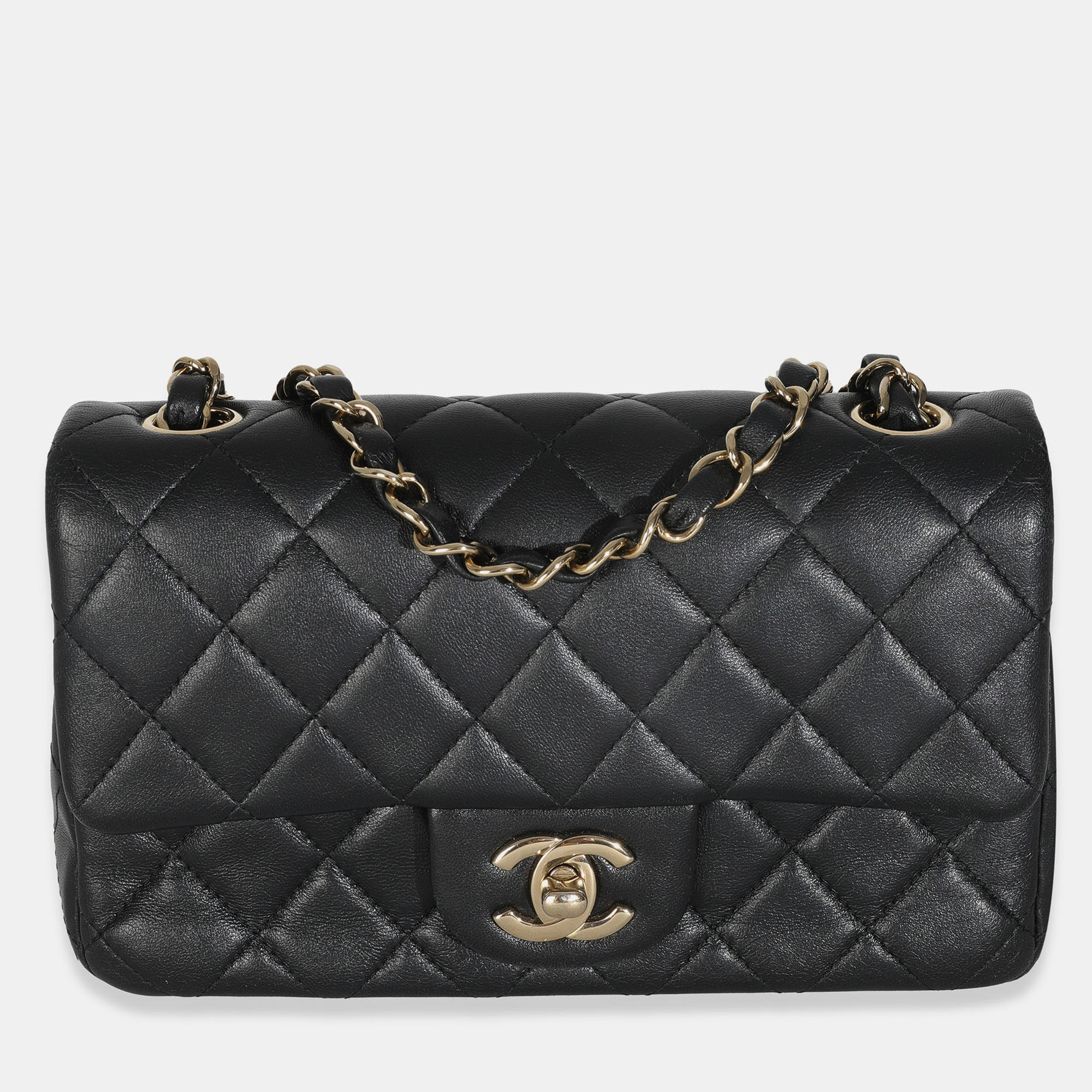 

Chanel Black Quilted Lambskin Mini Rectangular Flap Bag
