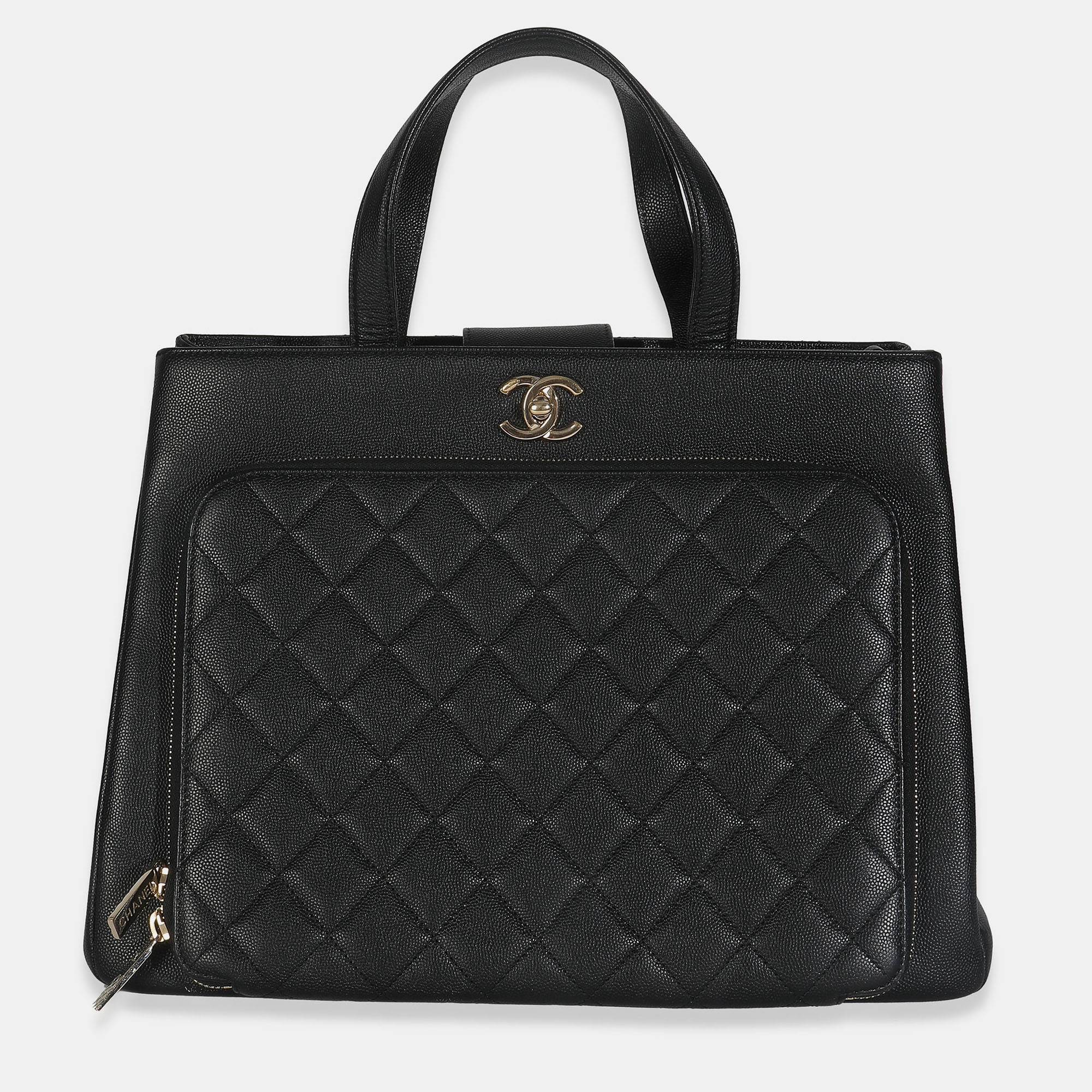 

Chanel Black Quilted Caviar Medium Business Affinity Tote