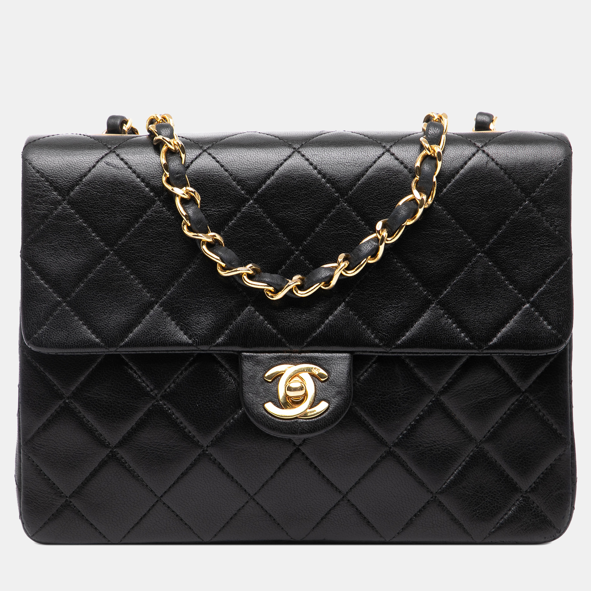 

Chanel Black Square Quilted Lambskin Single Flap
