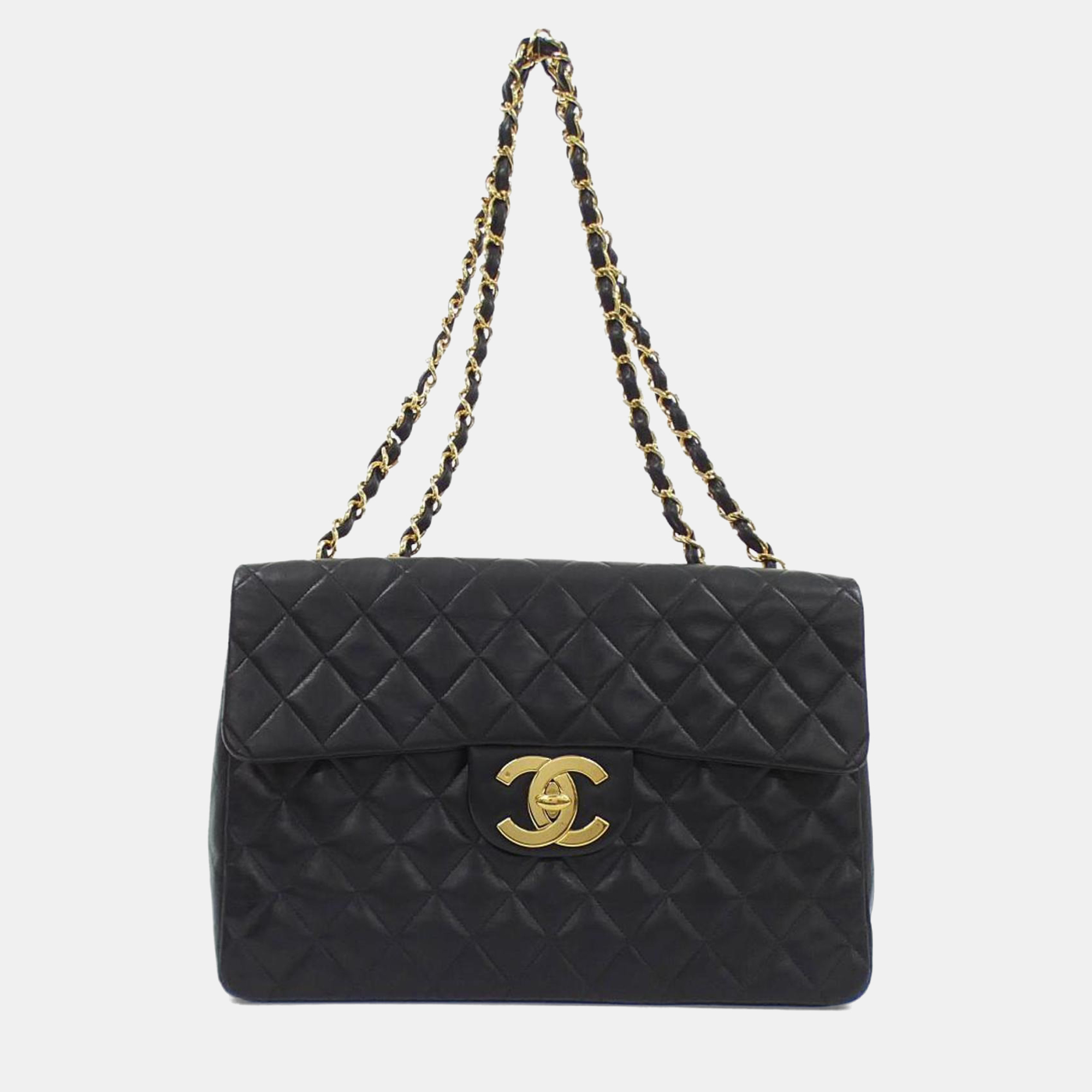 

Chanel Black Lambskin Leather Shoulder Bag