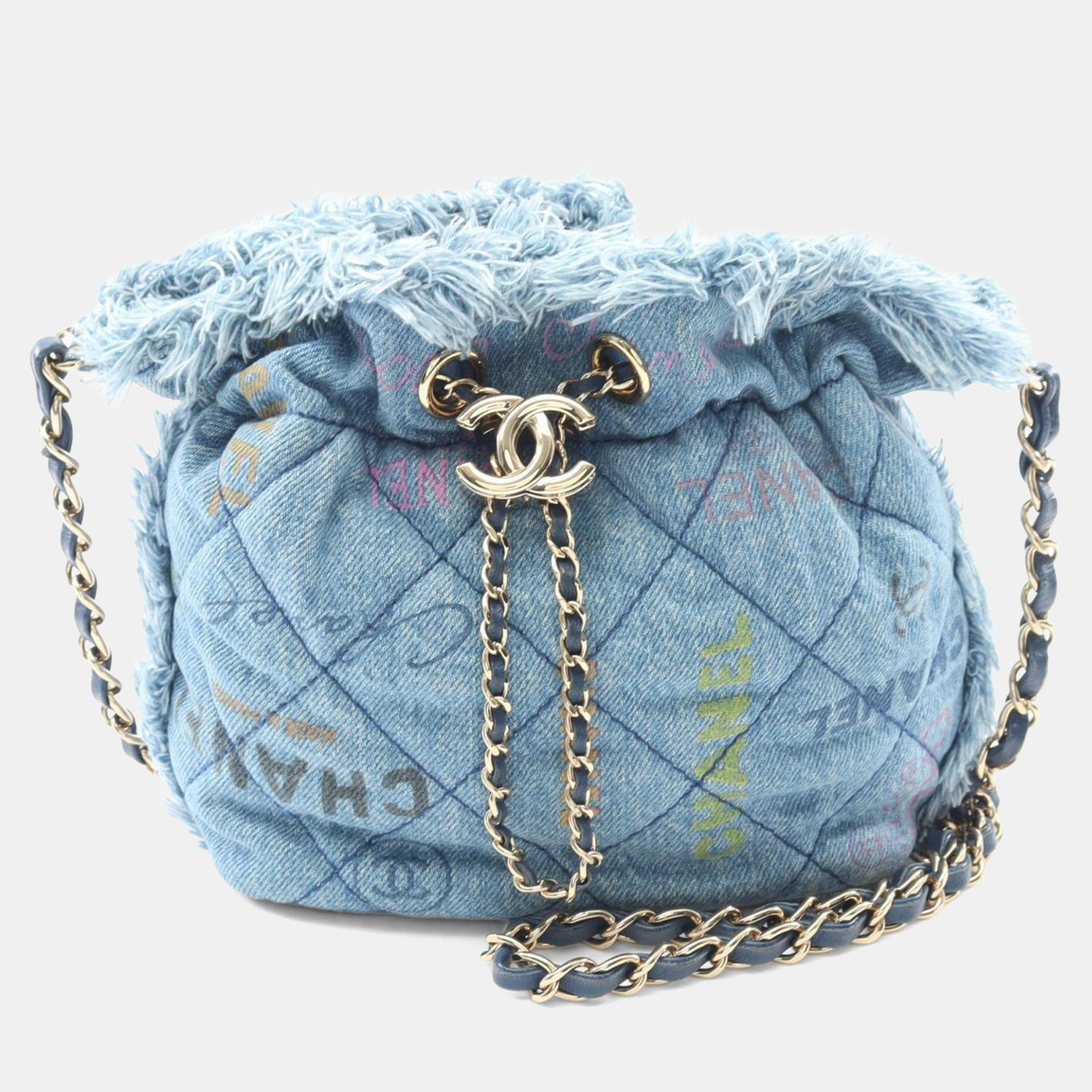 

Chanel Matelasse Blue Denim Small Bucket Shoulder Bag