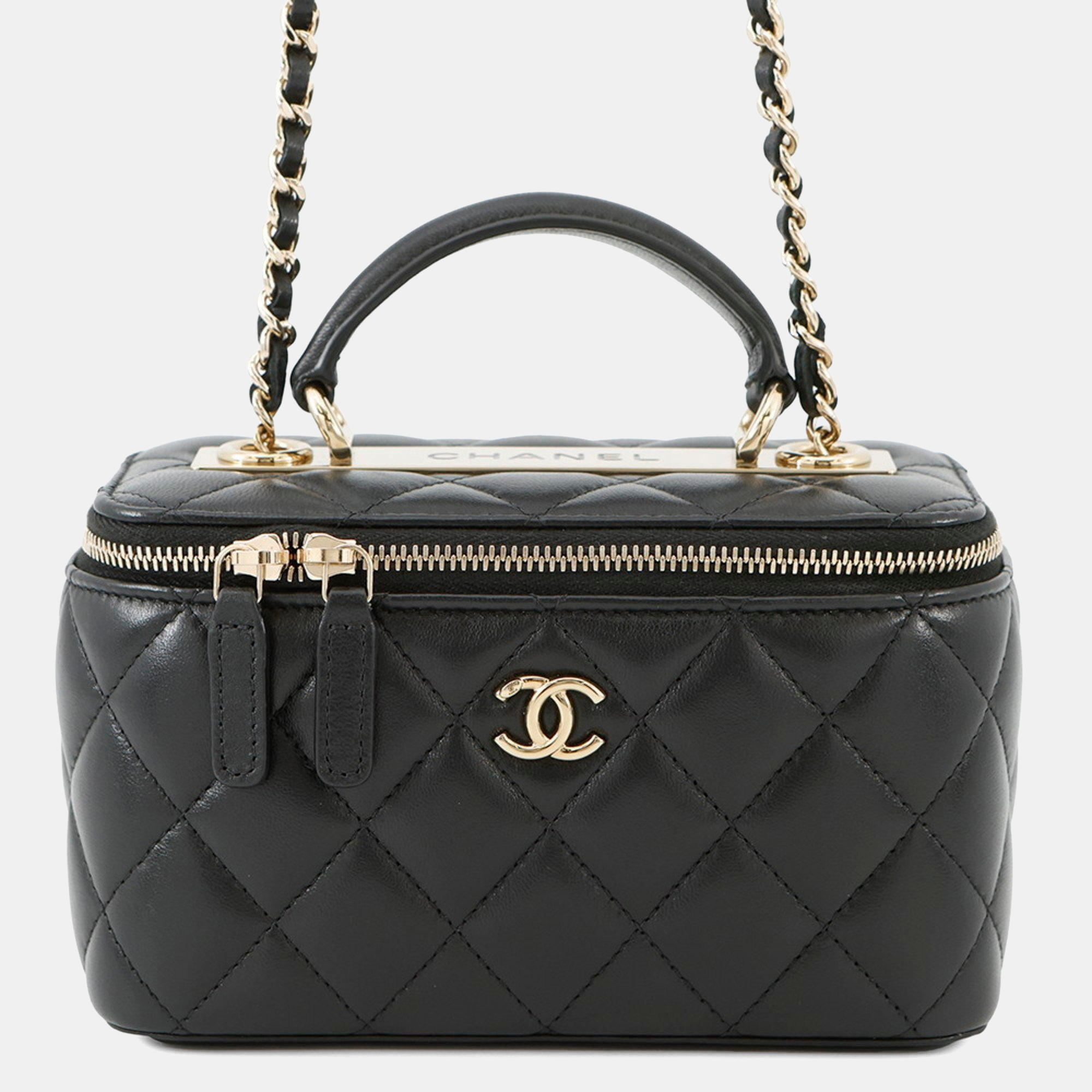 

Chanel Chain Shoulder Bag Matelasse Coco Mark Vanity Lambskin Black